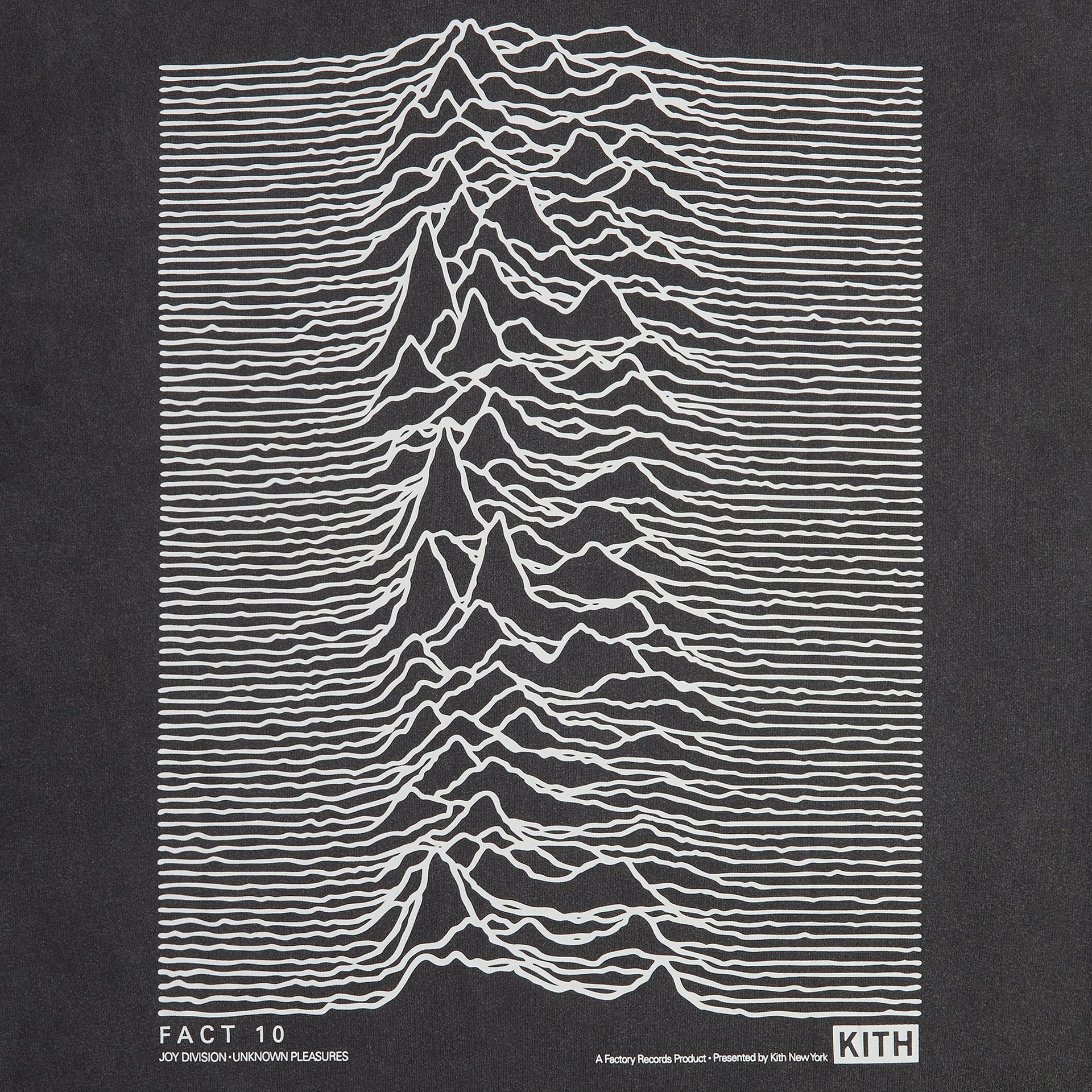 Kith Records for Joy Division Unknown Pleasures Vintage Alex Tee - Black