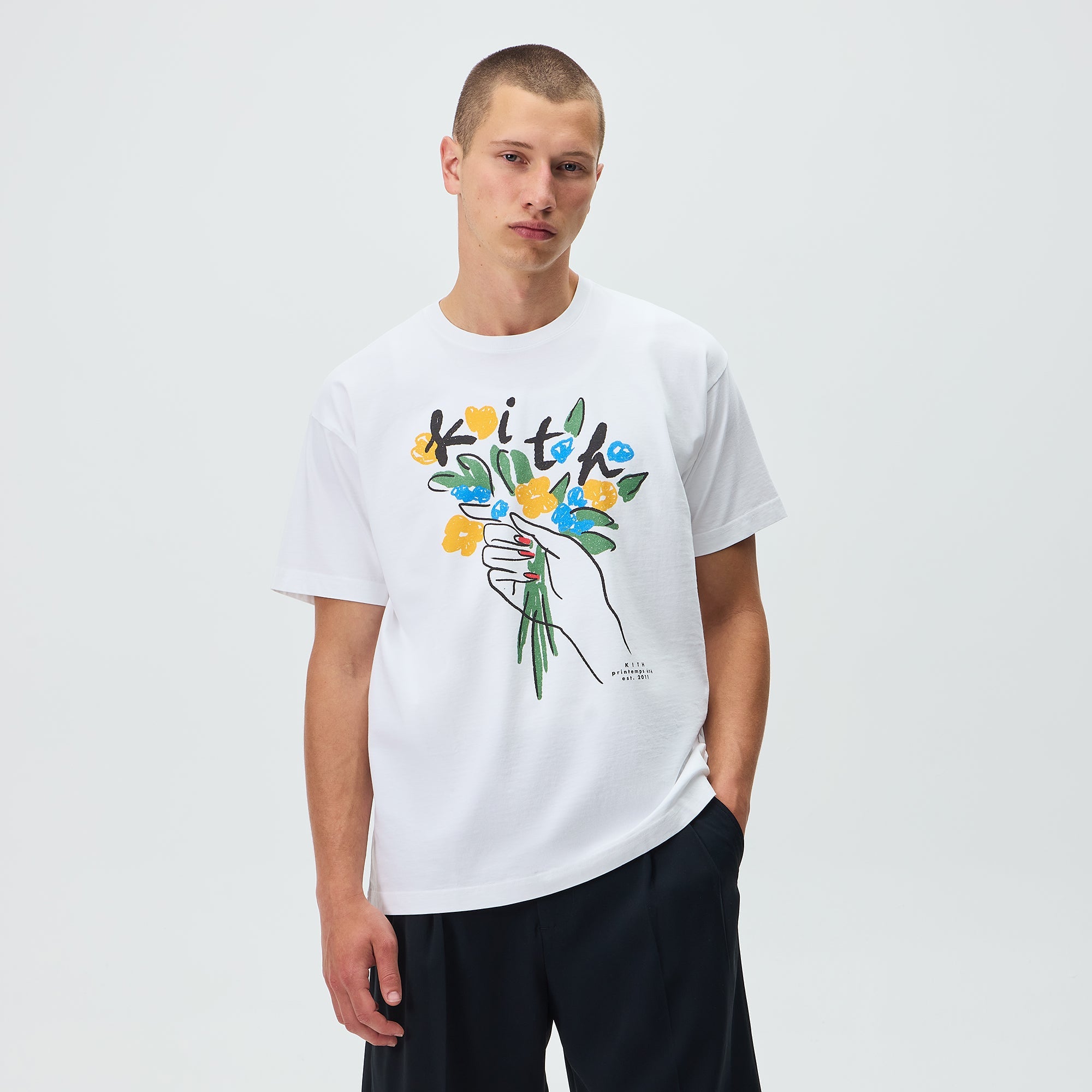 トップス KITH Floral Logo Pocket Tee White XL Kith Flowers Tee - White – Kith UK