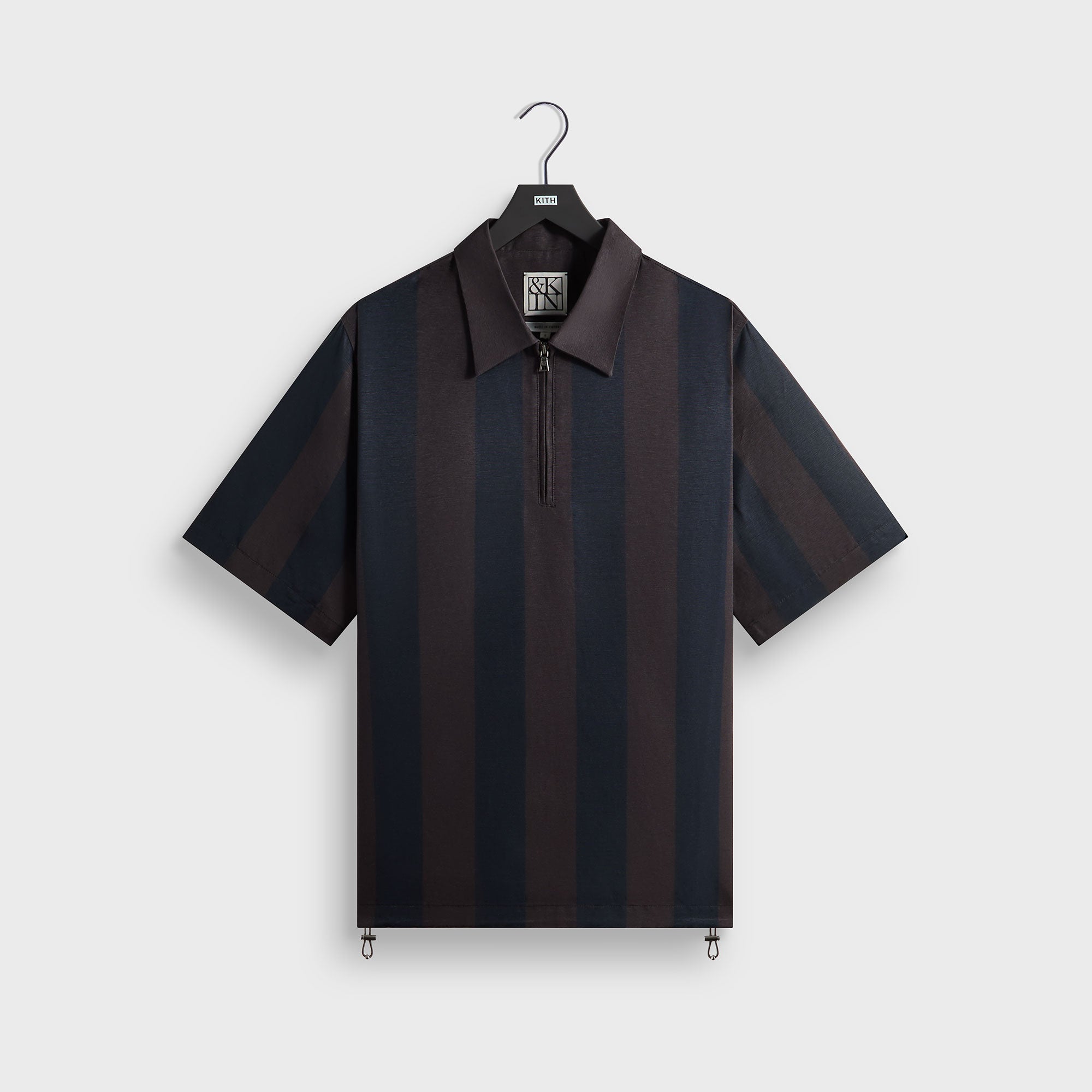 &Kin Montis Quarter Zip Faille Shirt - Cosmos – Kith UK