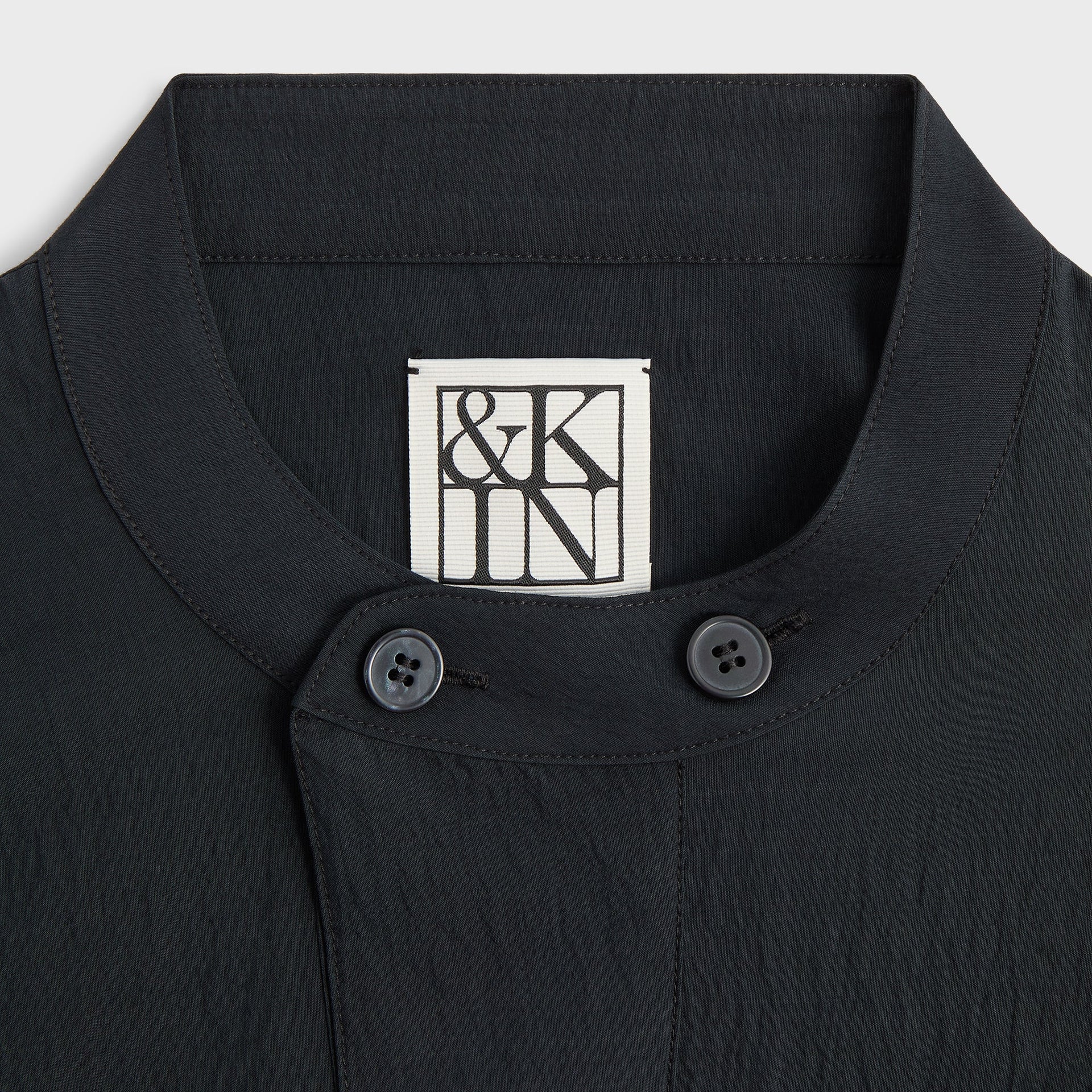 &Kin Wrinkle Cupro Leven Shirt - Black
