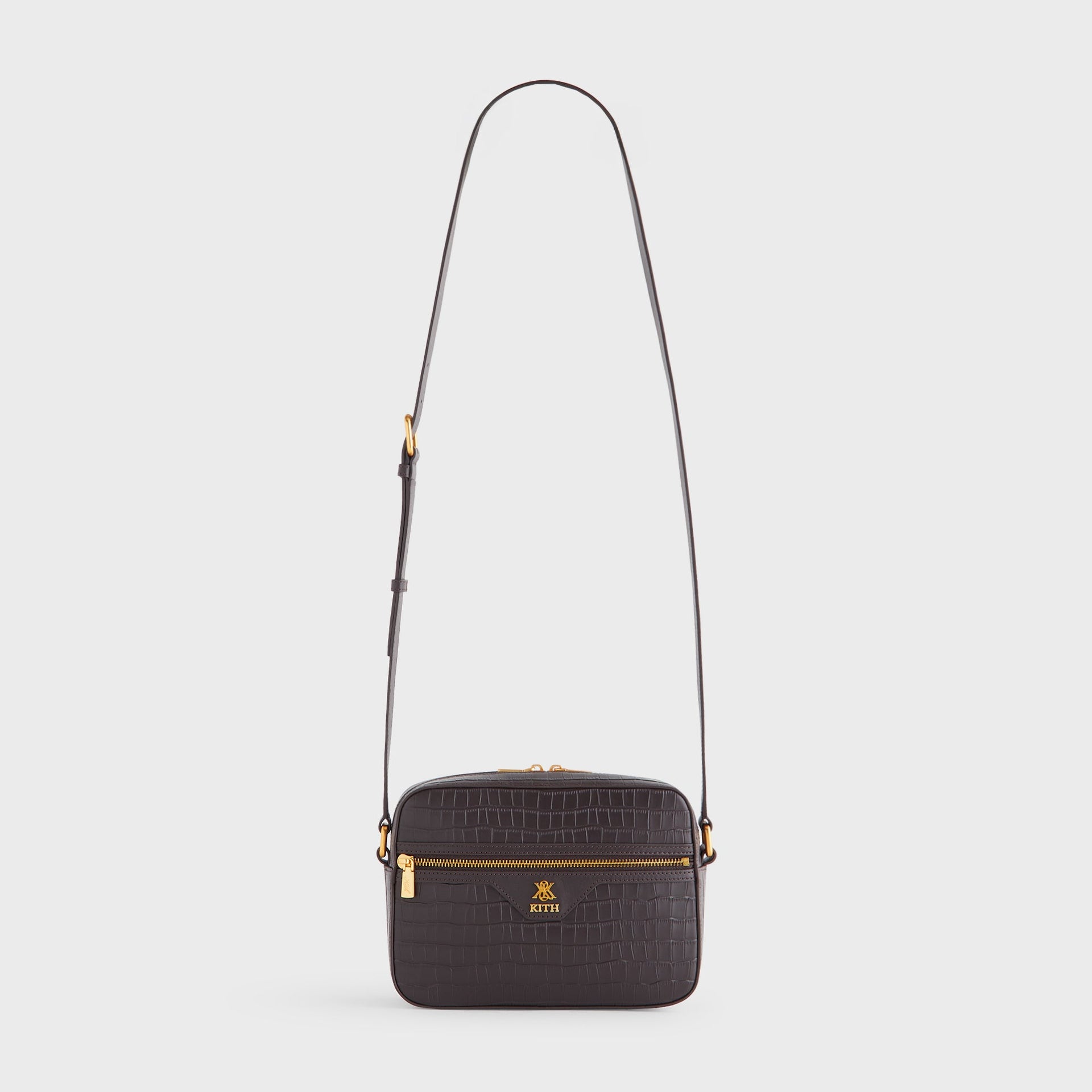Kith Croc Debossed Leather Camera Crossbody - Incognito