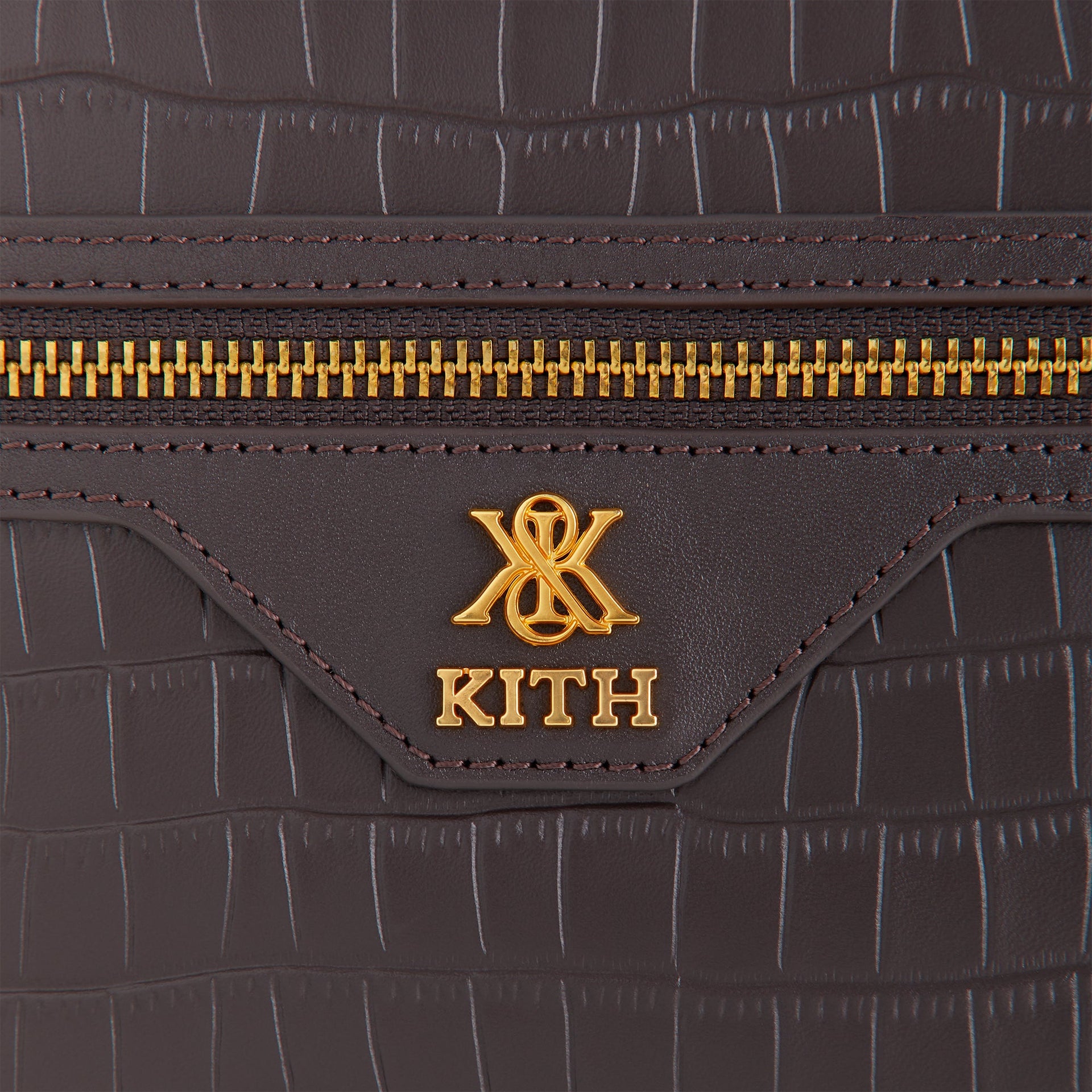 Kith Croc Debossed Leather Camera Crossbody - Incognito