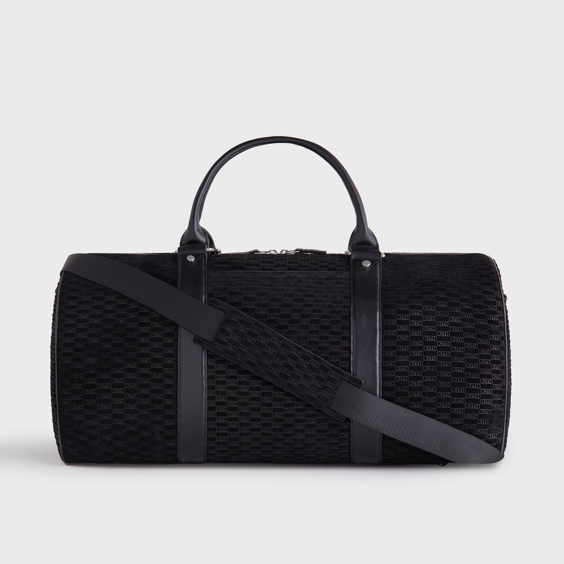 Kith Monogram Suede Traveler K55 Bag - Black