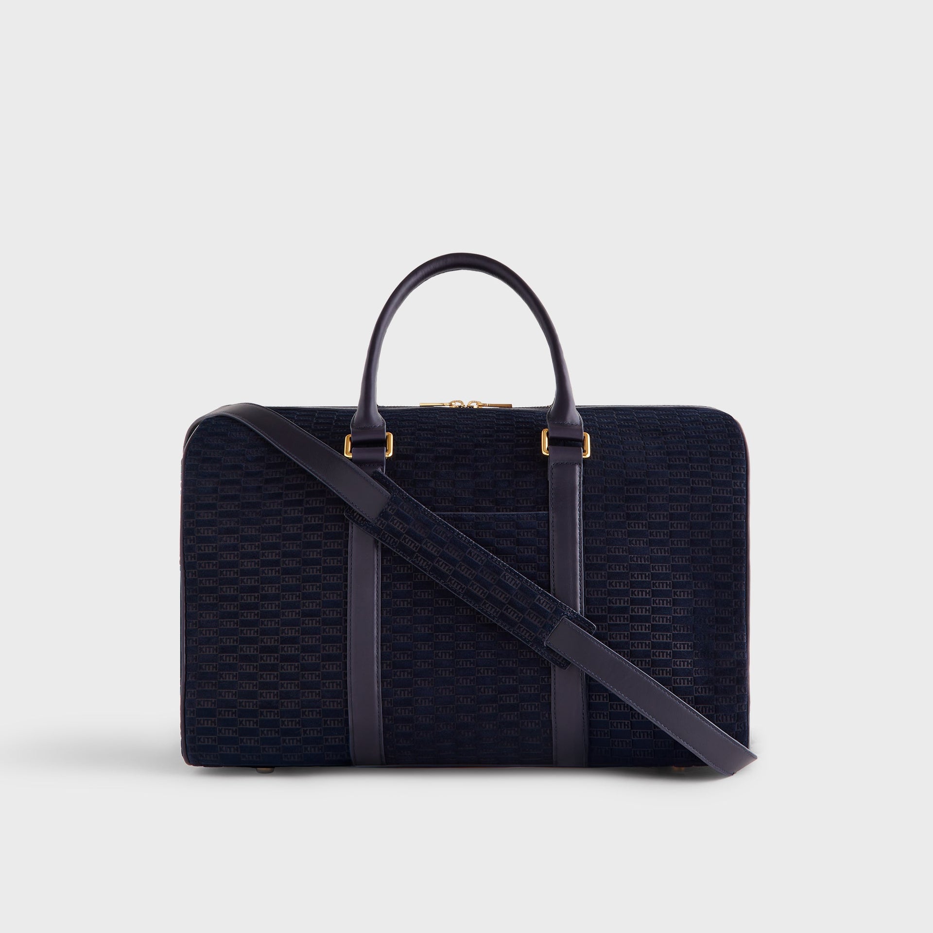 Kith Monogram Suede Traveler K40 Bag - Ink
