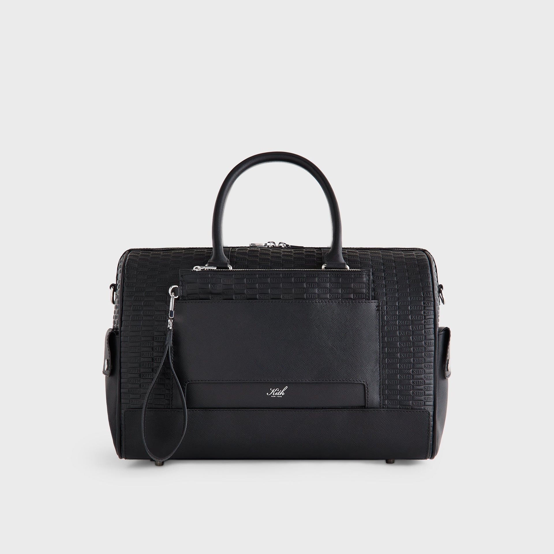 Kith Monogram Leather Explorer Traveler K40 Duffle Bag - Black