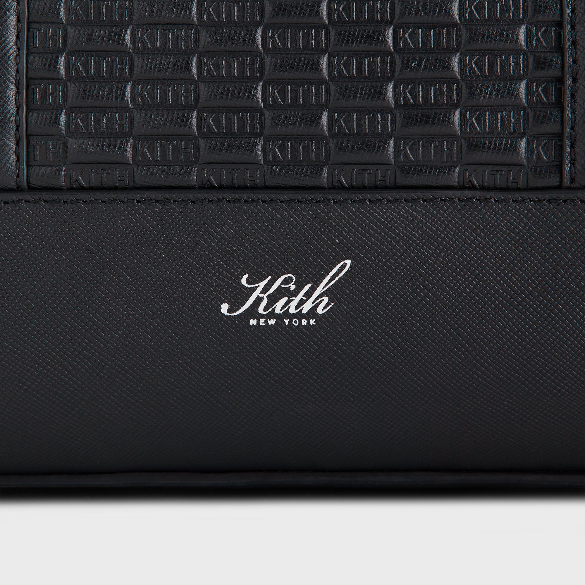 Kith Monogram Leather Explorer Traveler K40 Duffle Bag - Black