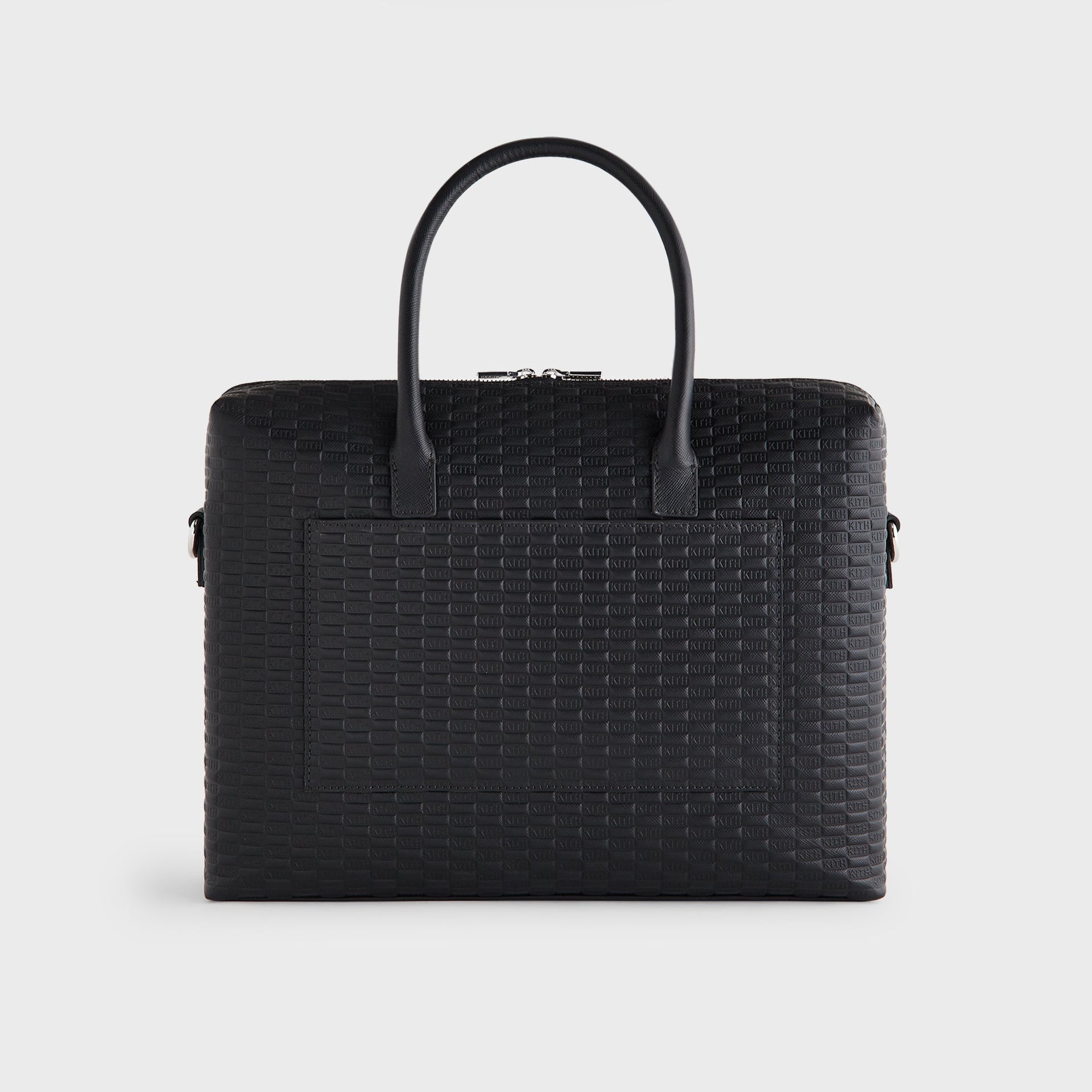 Kith Monogram Leather Messenger Briefcase - Black