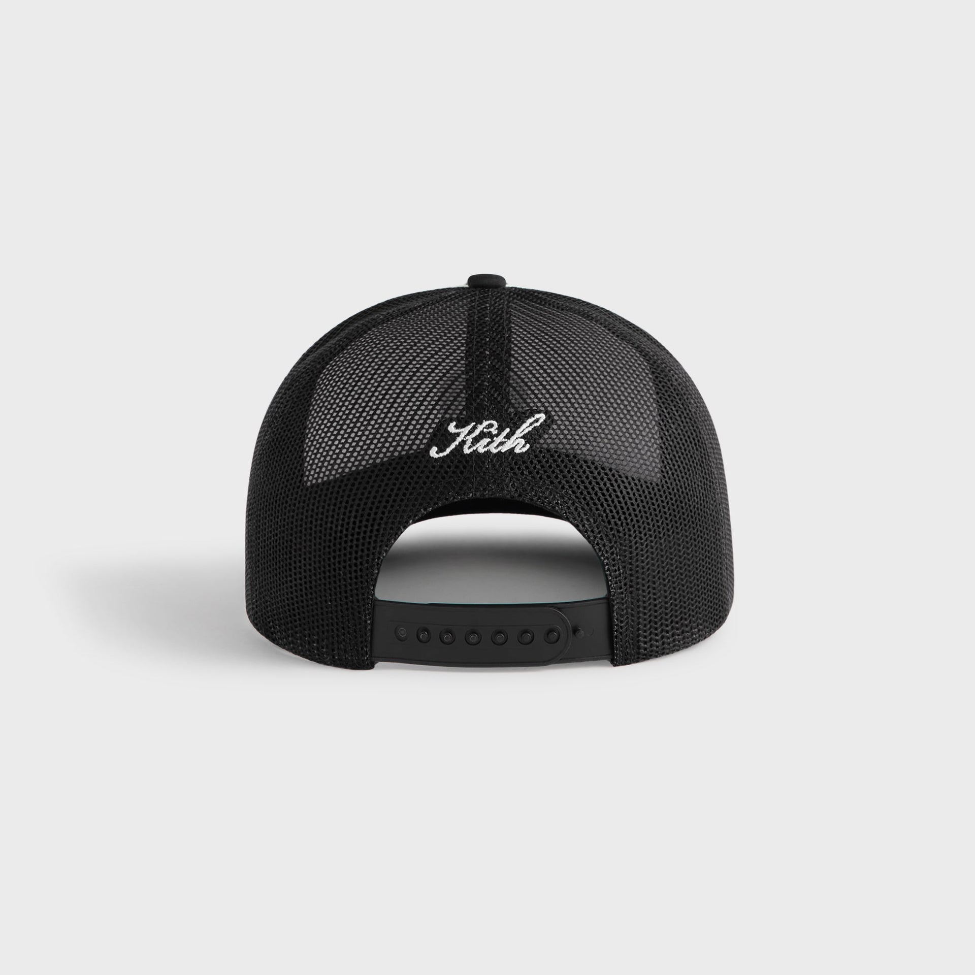 Kith Poly Foam Apple Crest Embroidery Nolan Trucker Hat - Black