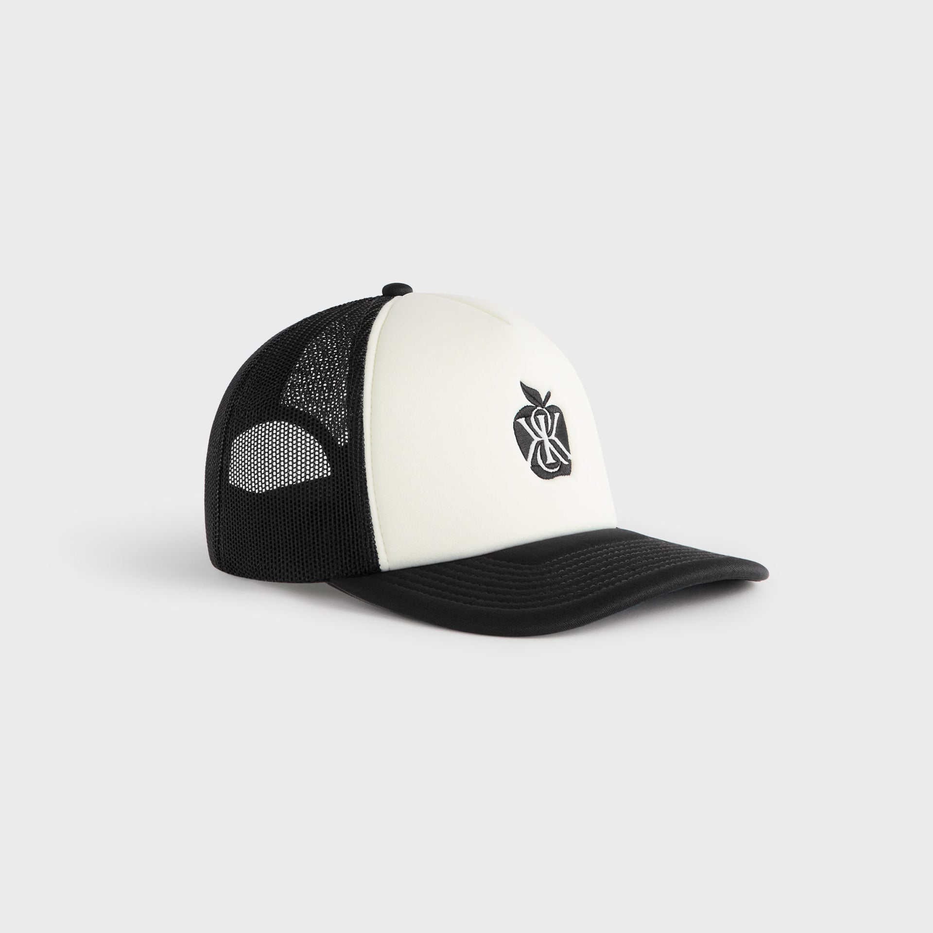 Kith Poly Foam Apple Crest Embroidery Nolan Trucker Hat - Black