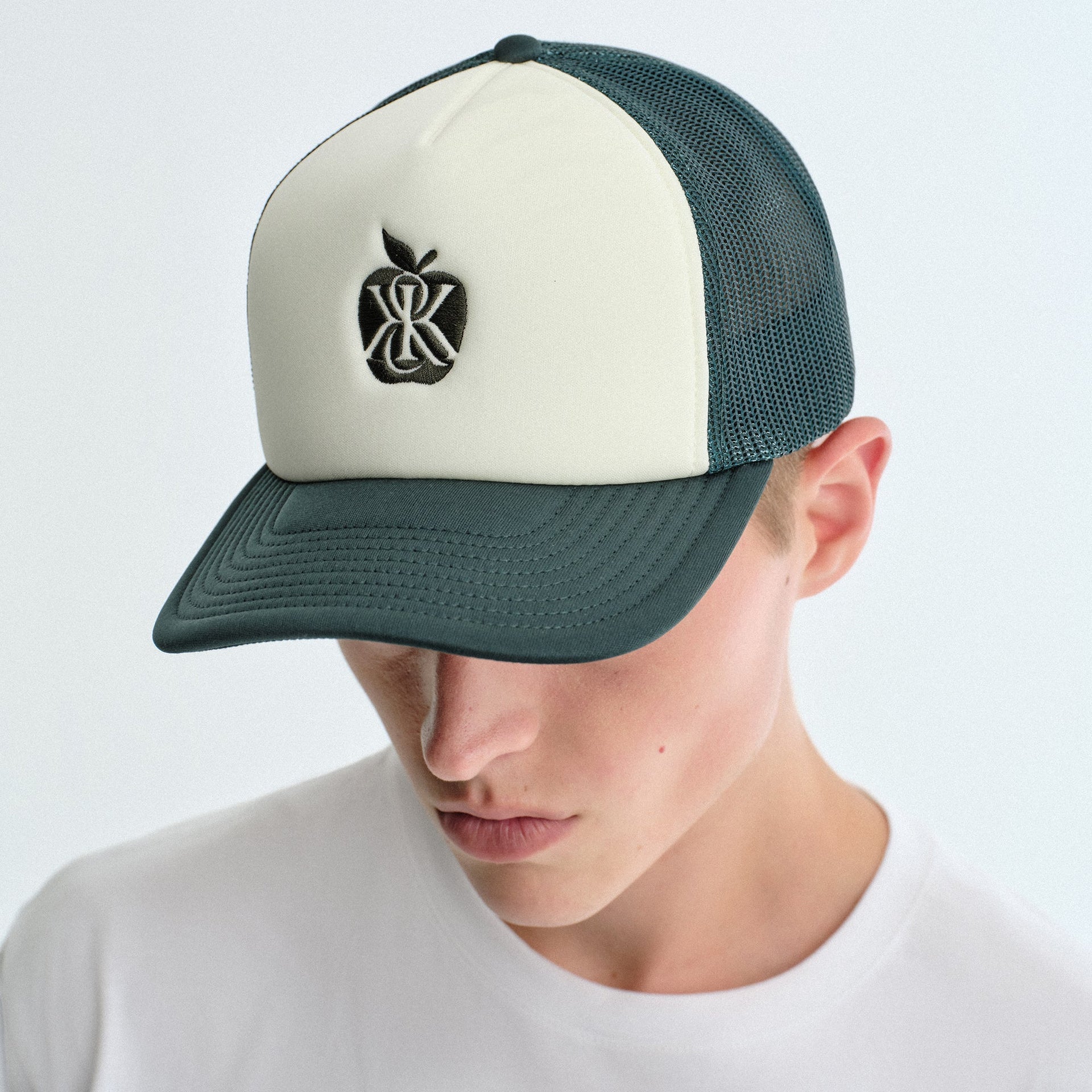 Kith Poly Foam Apple Crest Embroidery Nolan Trucker Hat - Stadium