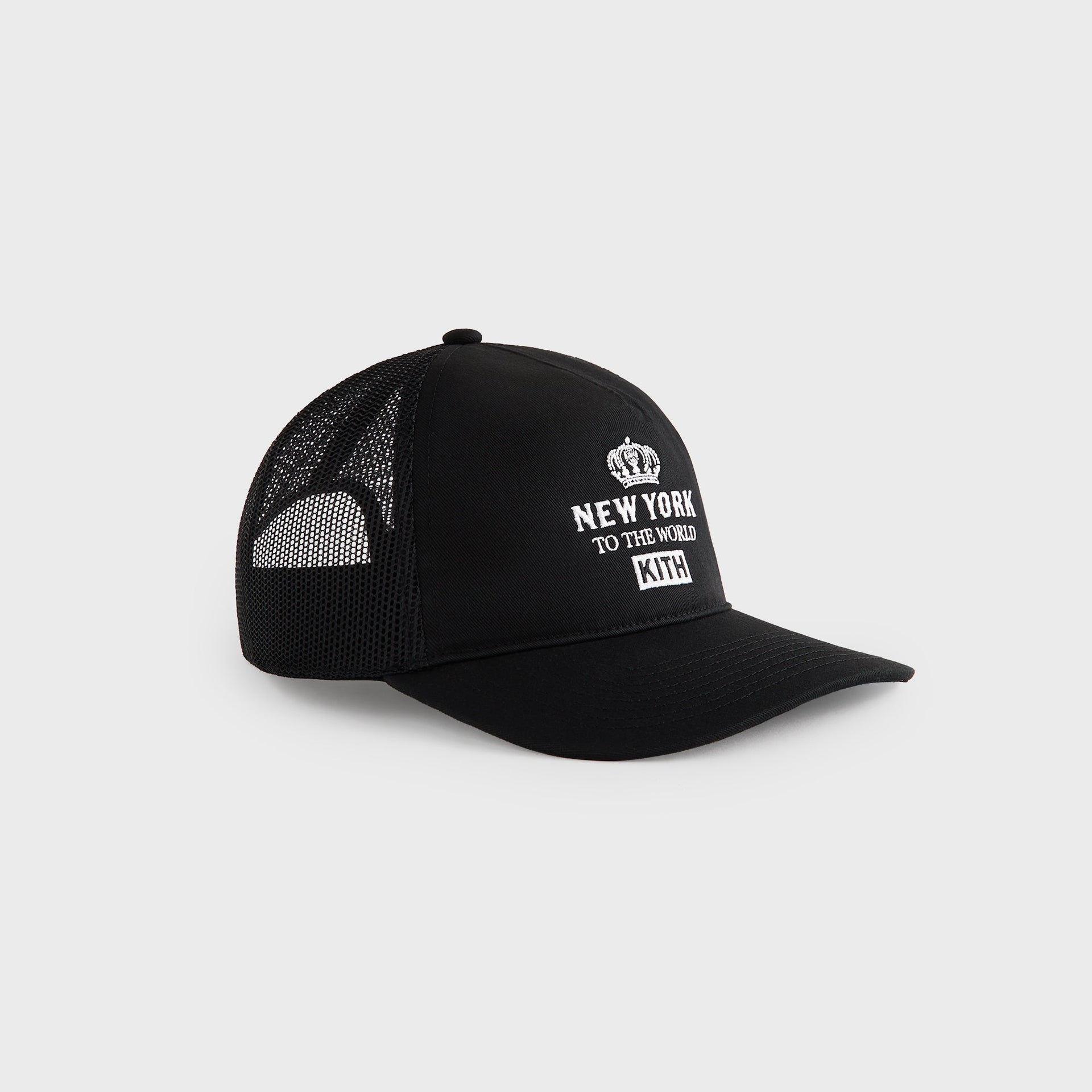 Kith New York To The World Relaxed Twill Nolan Trucker Hat - Black