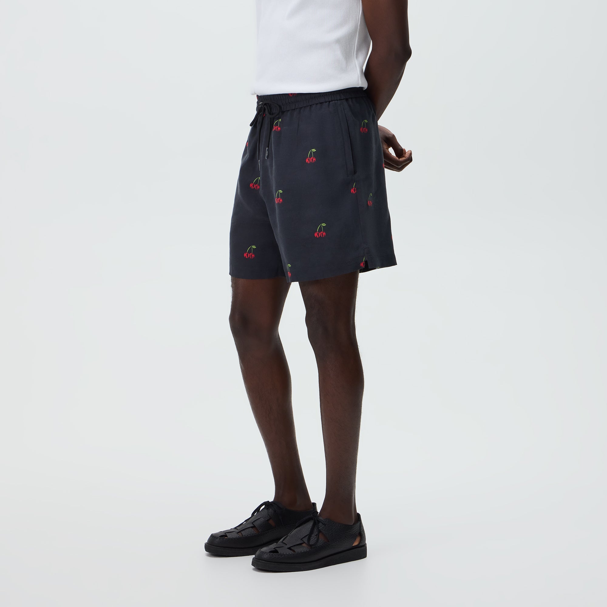 Kith Printed Cherry Cupro Linen Active Short - Black – Kith UK