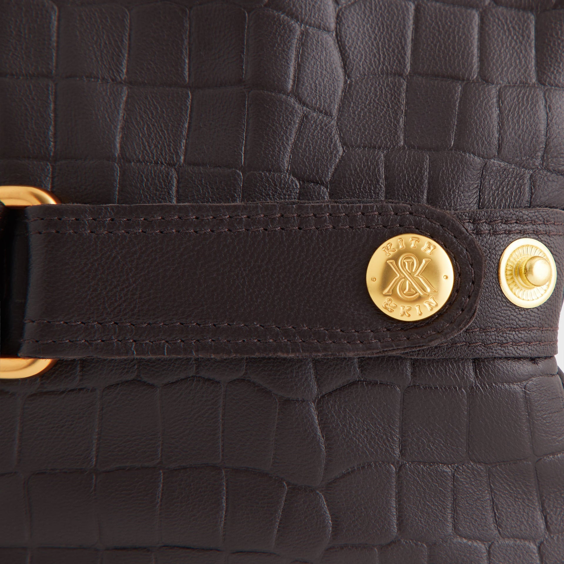 Kith Croc Debossed Leather Gloves - Incognito