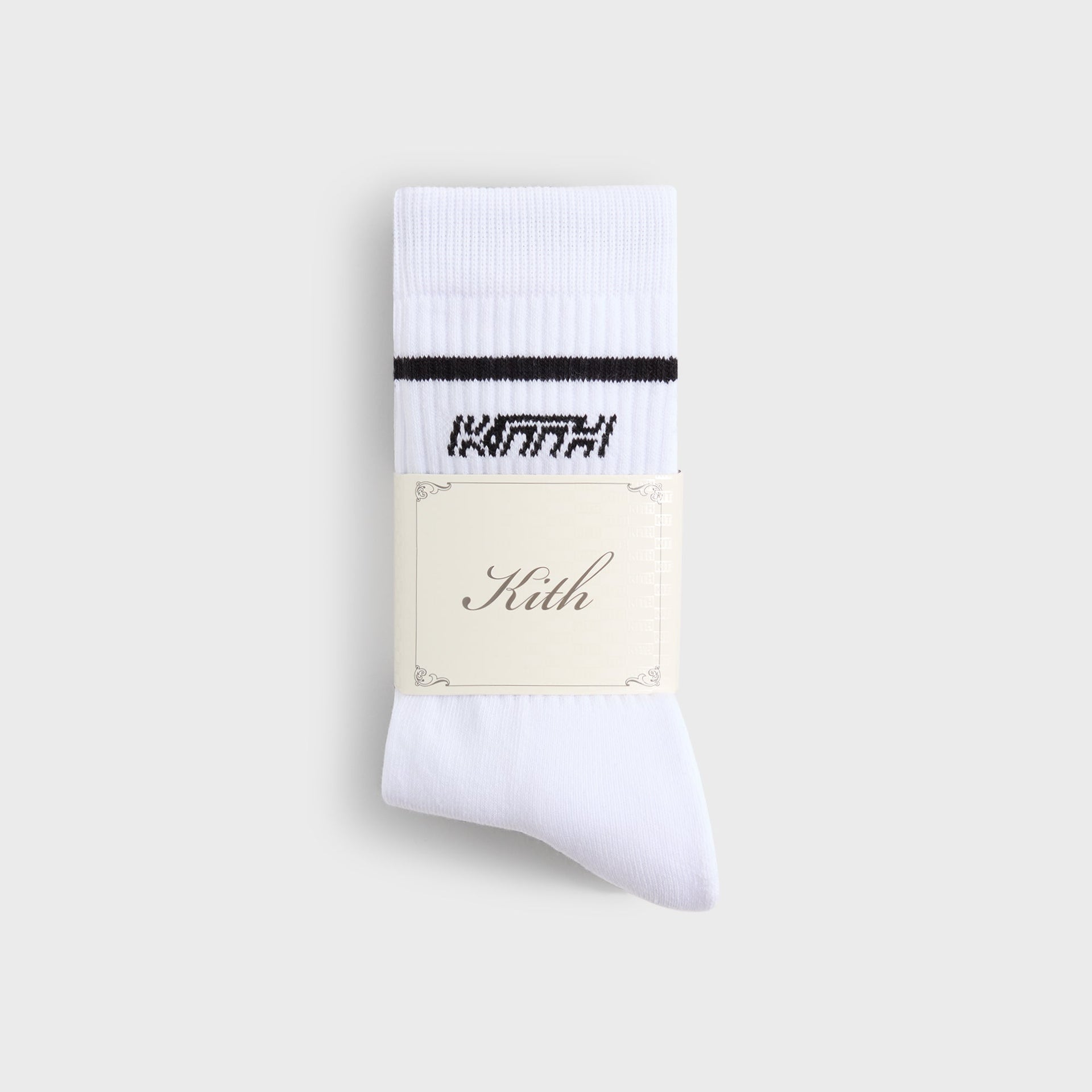 Kith 3-Pack Logo Crew Socks - White / Grey / Black
