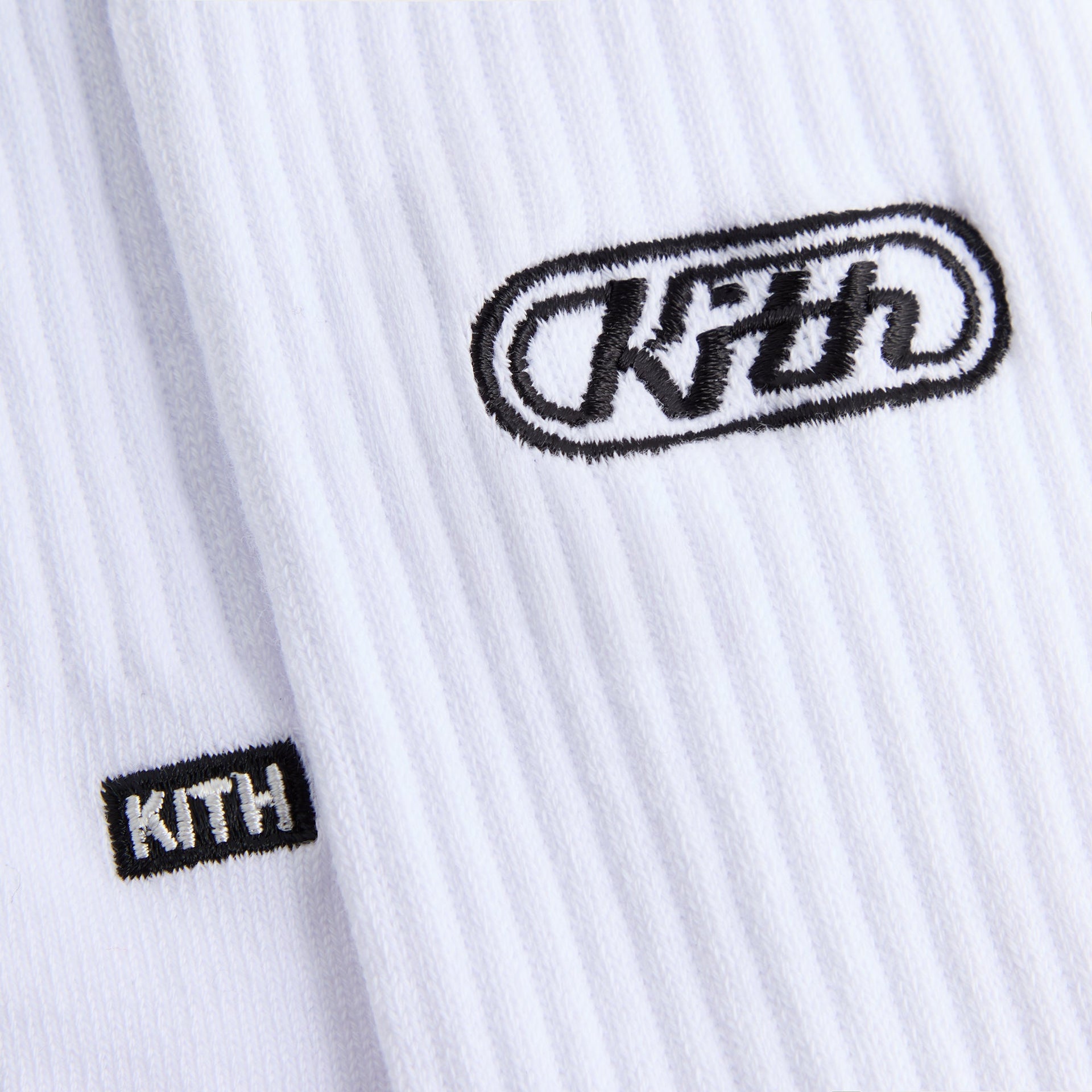 Kith 3-Pack Logo Crew Socks - White / Grey