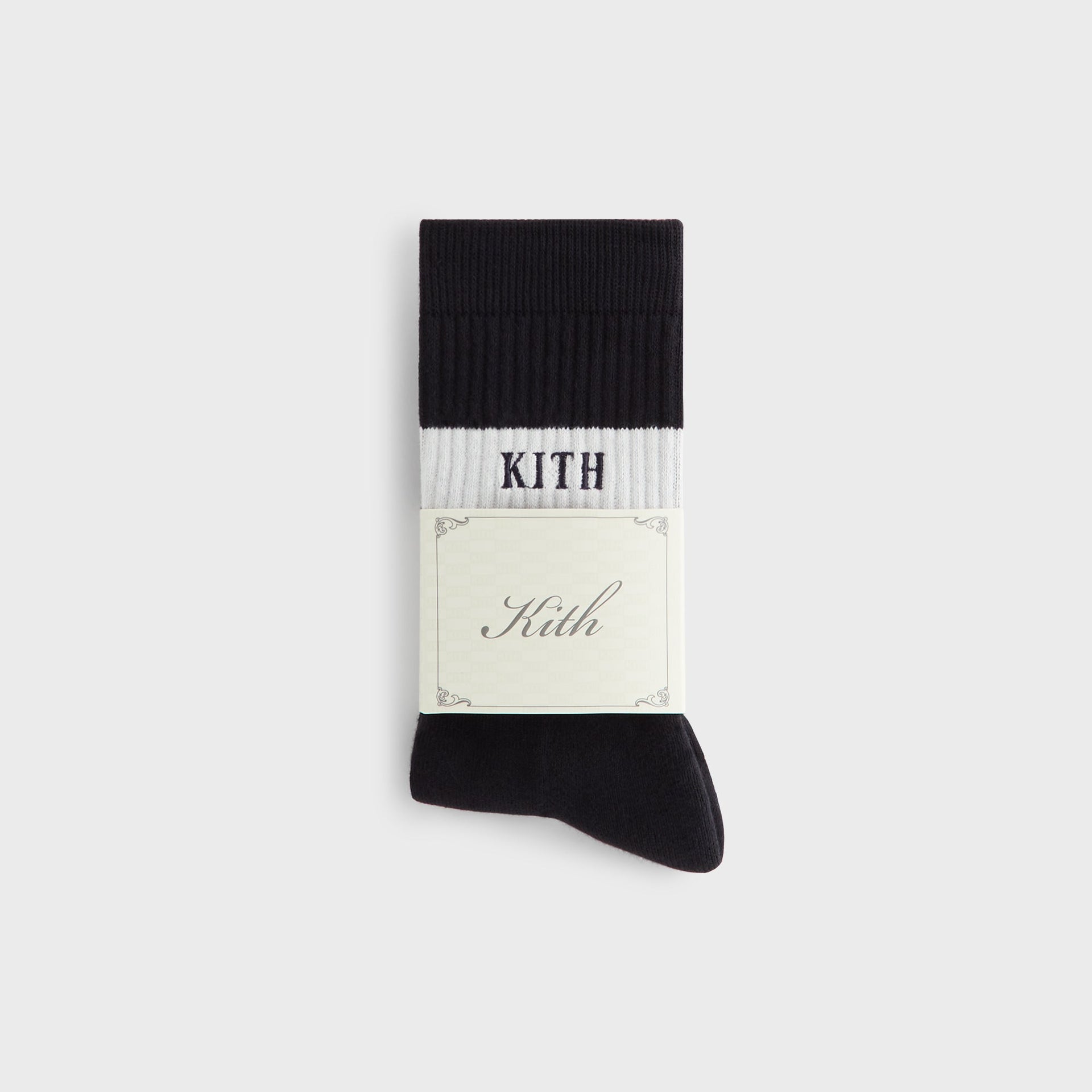 Kith Striped Cotton Crew Socks - Black