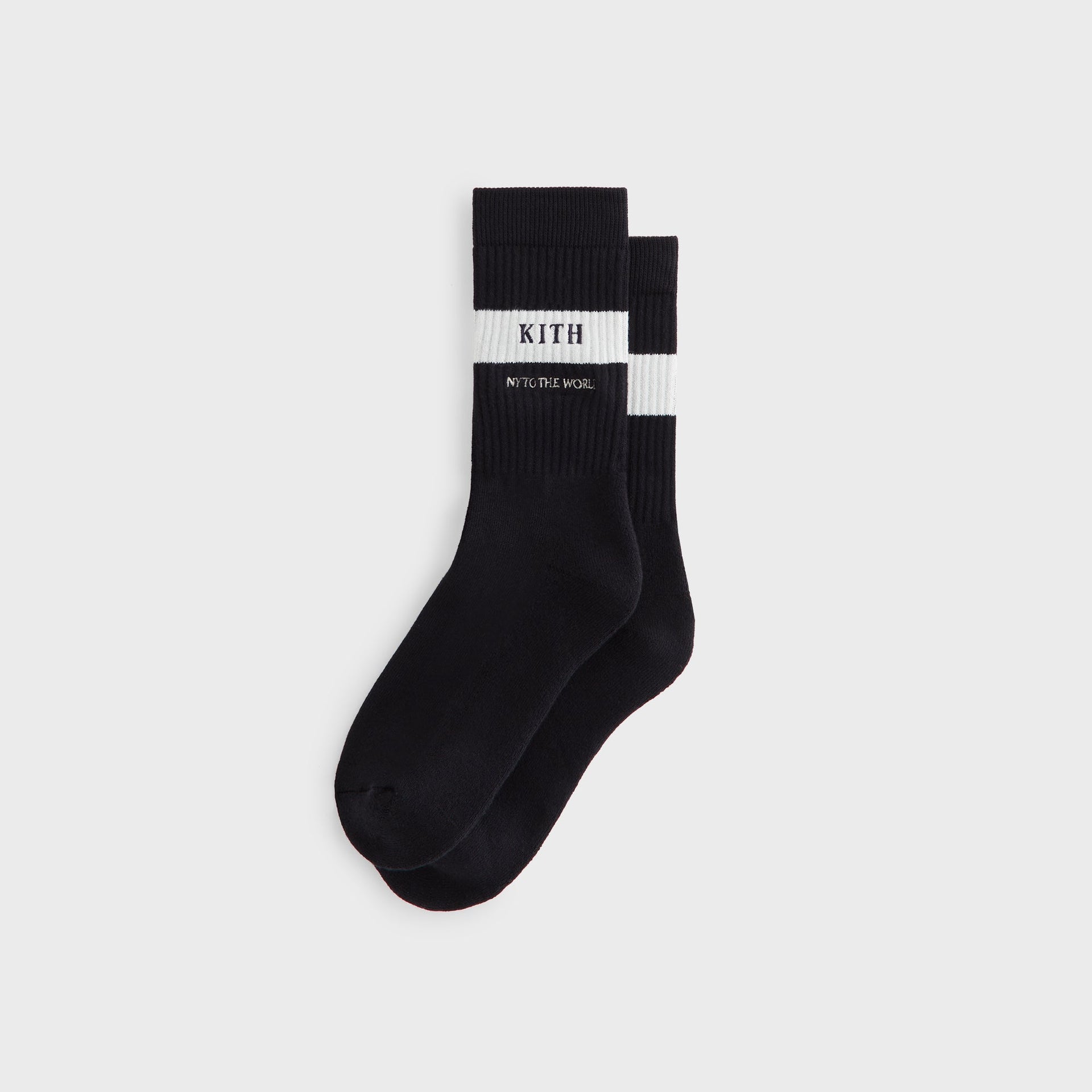 Kith Striped Cotton Crew Socks - Black