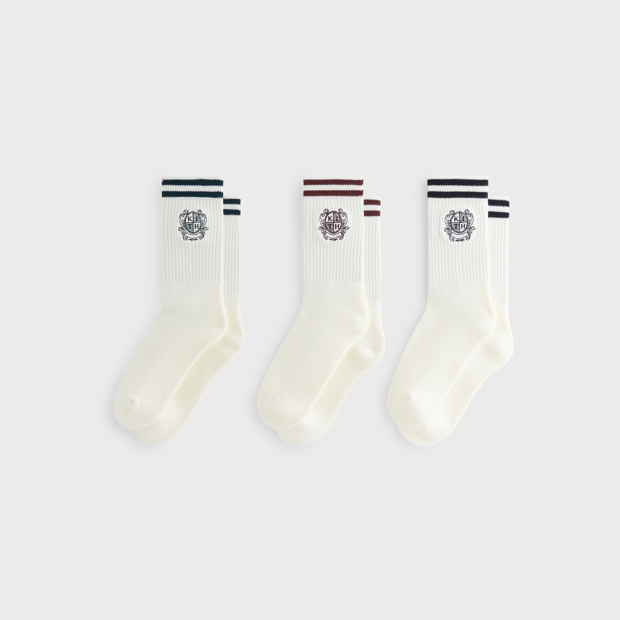 Kith 3-Pack Crest Crew Socks - Silk – Kith UK