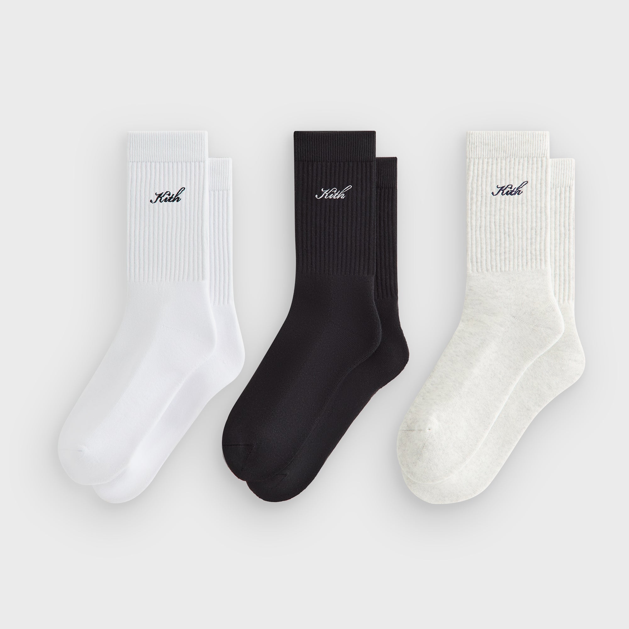 Kith 3-Pack Script Cotton Crew Socks - Multi – Kith UK