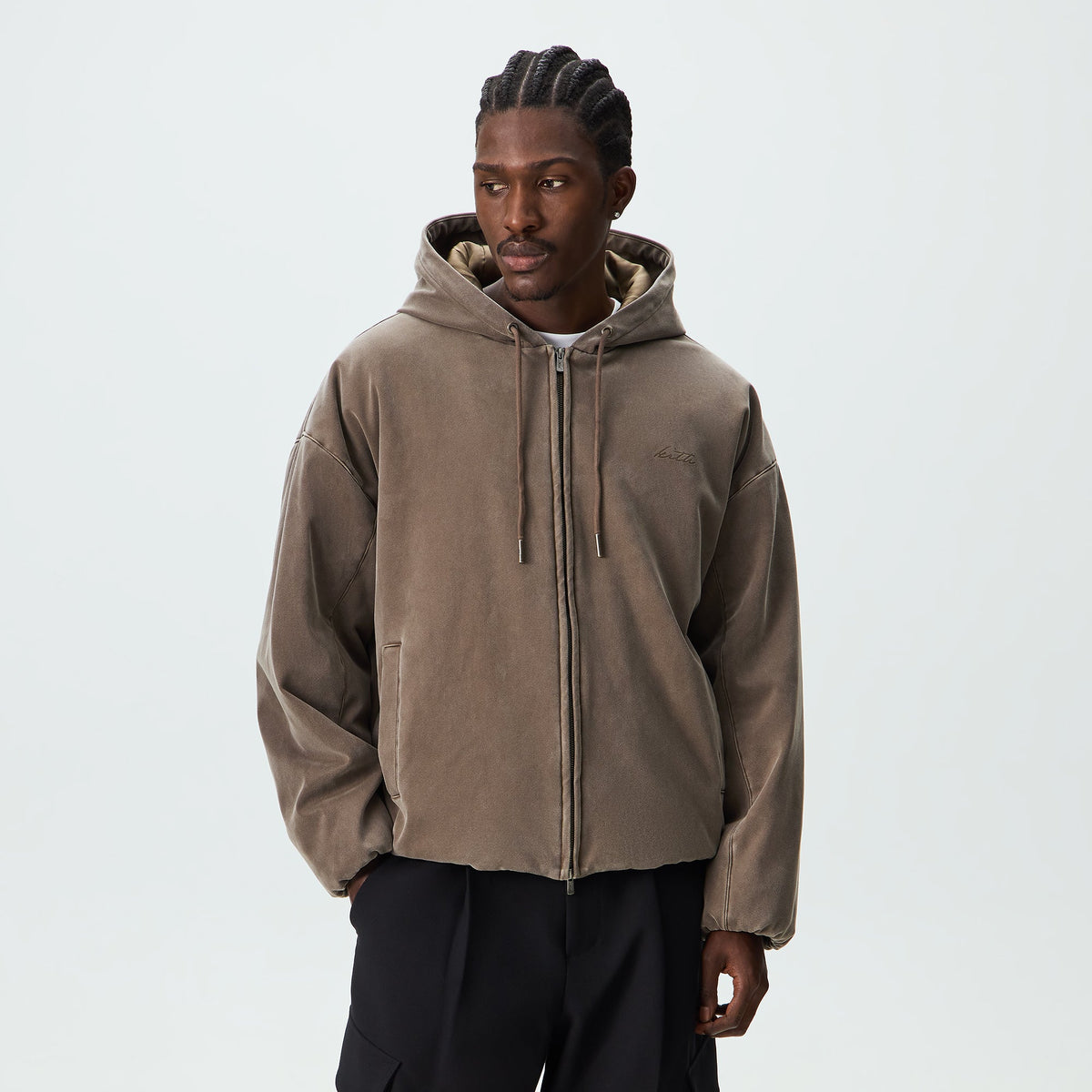 Kith Microsuede Puffed Jaysen Hoodie - Pecan