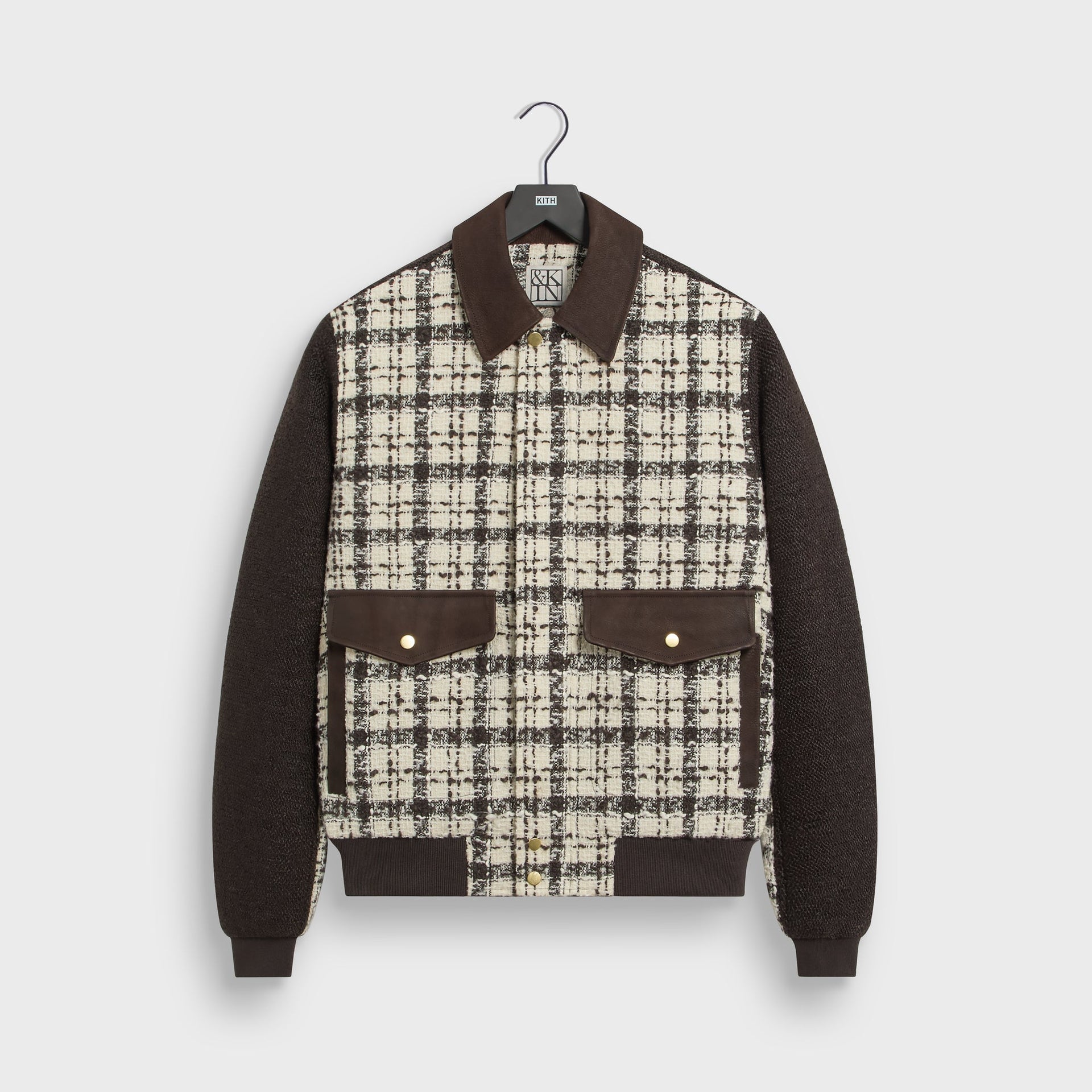 &Kin Mixed Tweed Hawthorne Flight Jacket - Sandrift