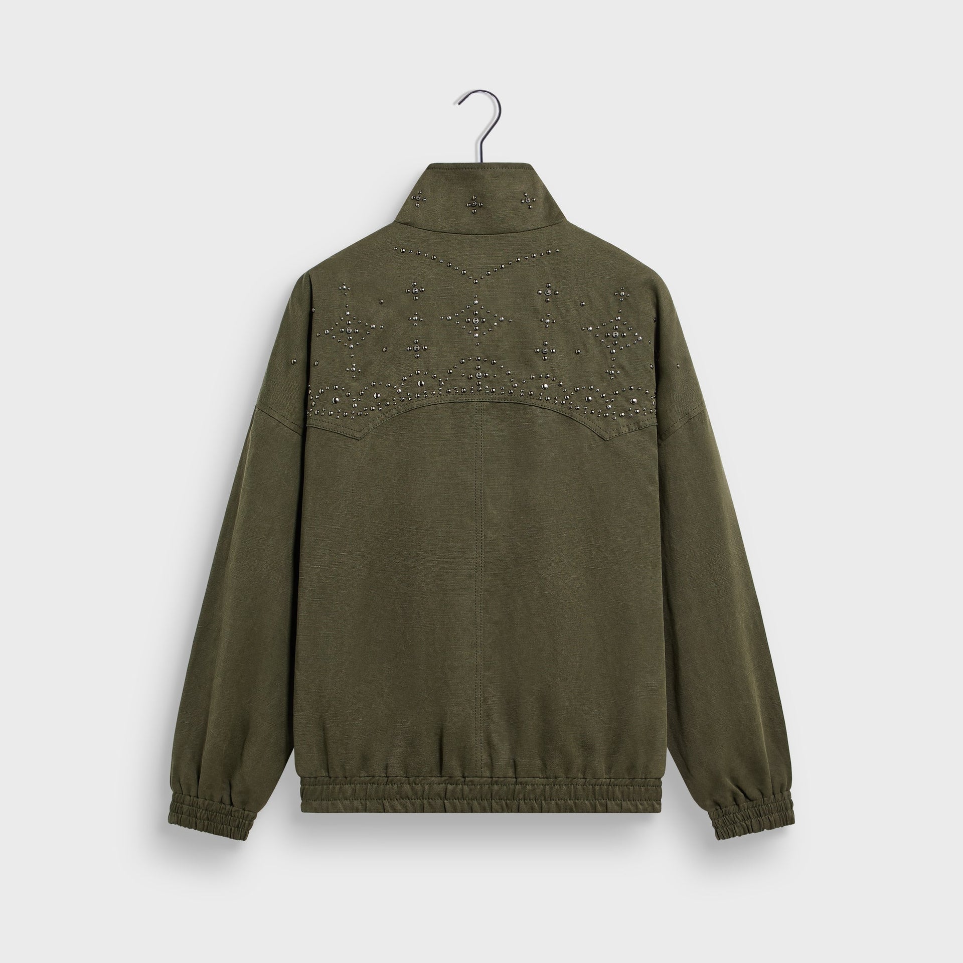 &Kin Studded Canvas Rhysand Jacket - Moss - PH