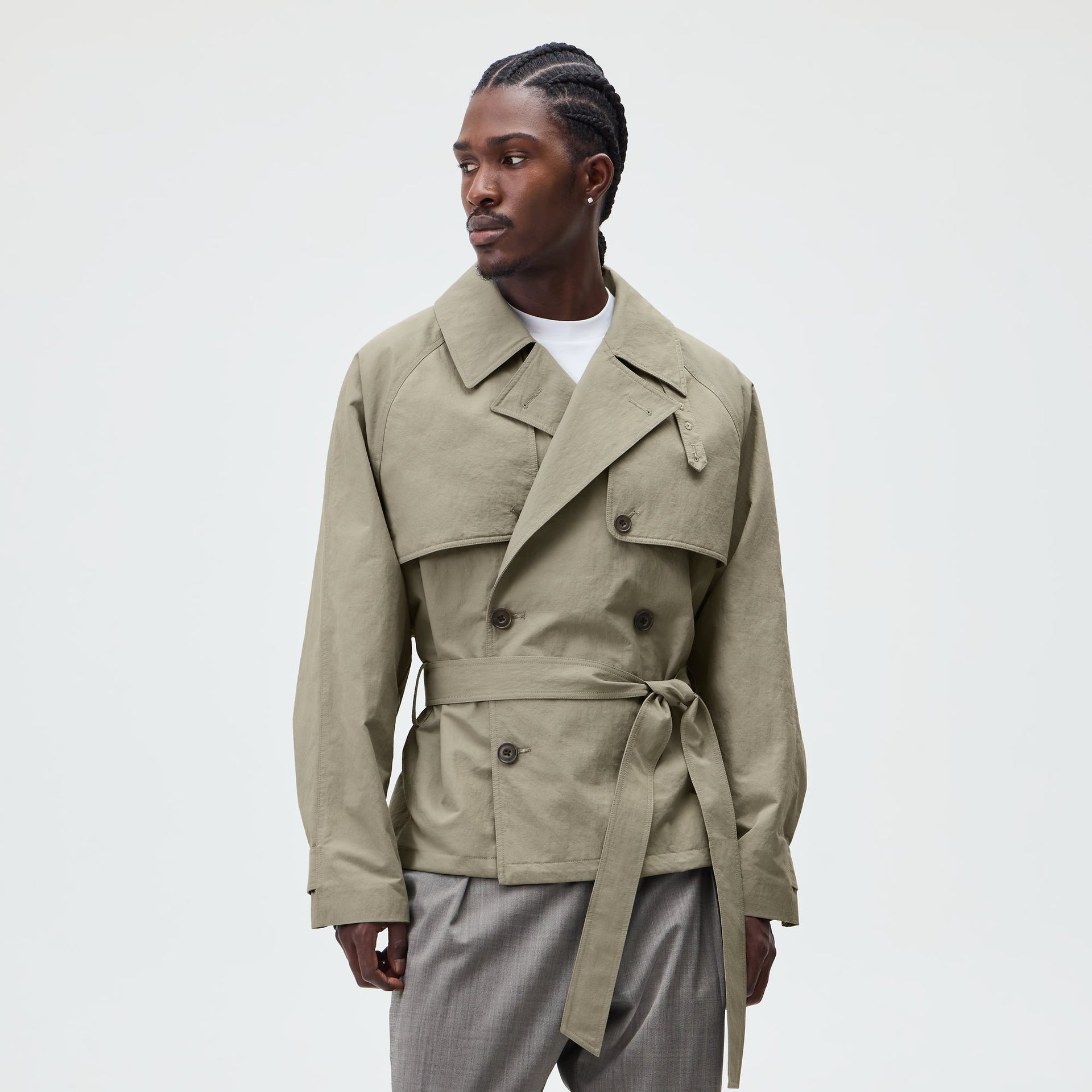 &Kin Washed Twill Nikolai Cropped Trench - Scene