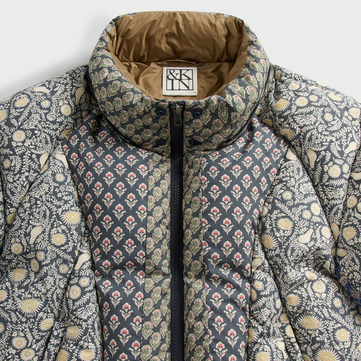 &Kin Printed Poplin Ambrose Puffer - Torpedo