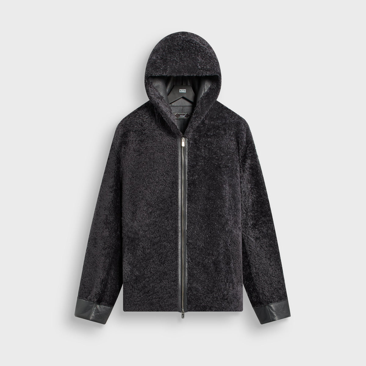 Kith Shearling Ryer Hooded Jacket - Carbon