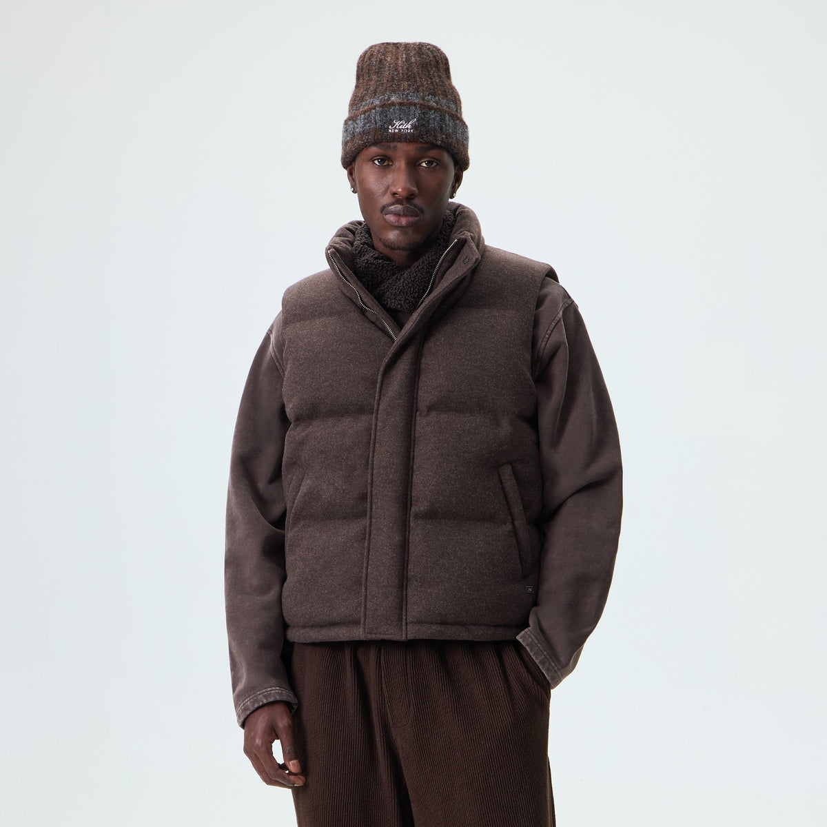 Kith Felted Jersey Maverick Puffer Vest - Kindling