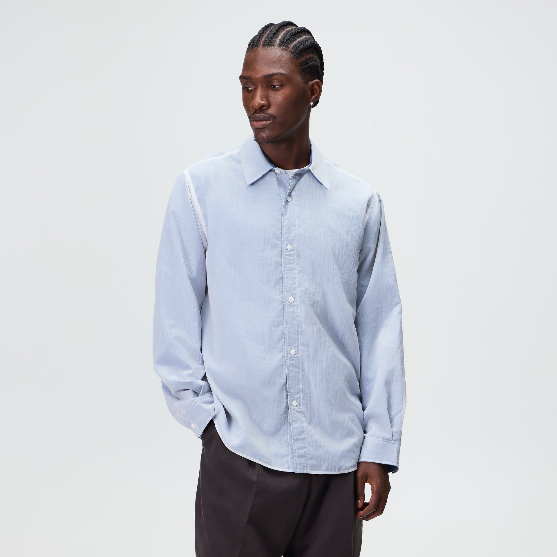 Kith Layered Stripe Georgie Shirt - White - PH
