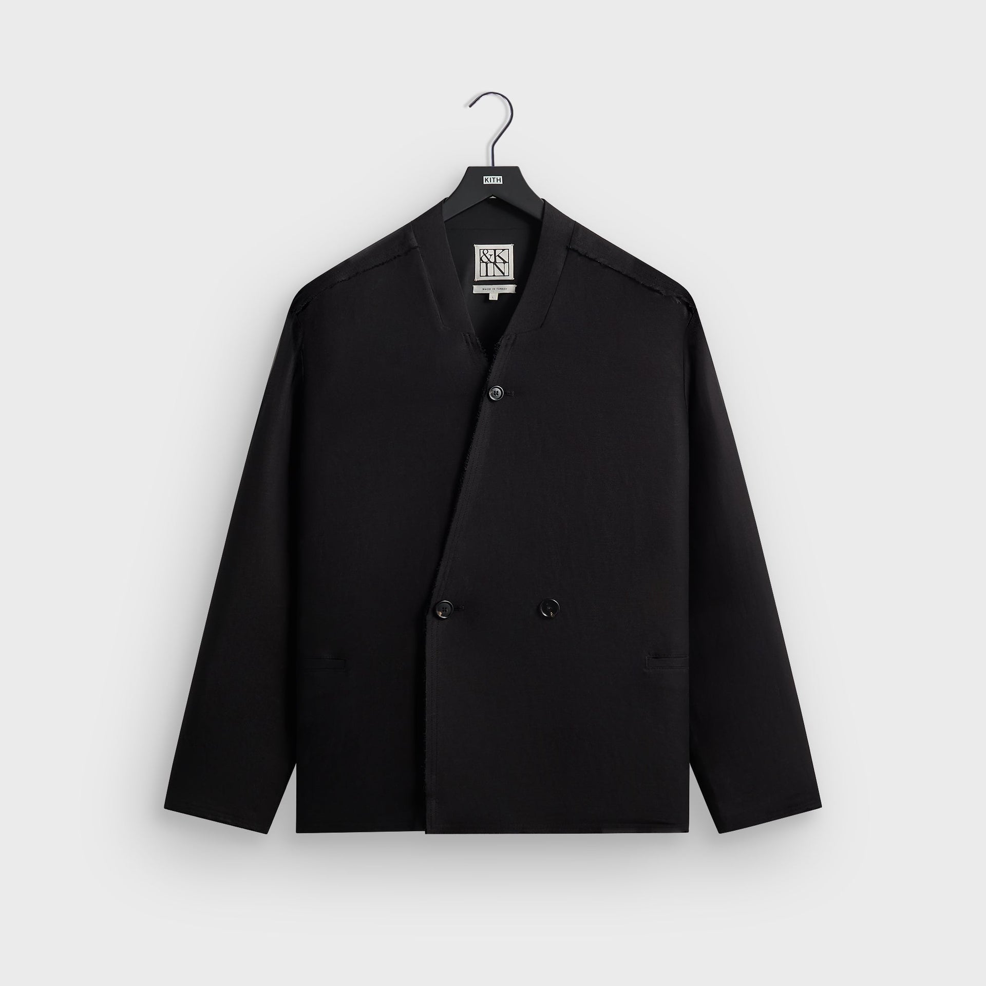 &Kin Long Sleeve Linen Viscose Twill Mathis Shirt - Black - PH