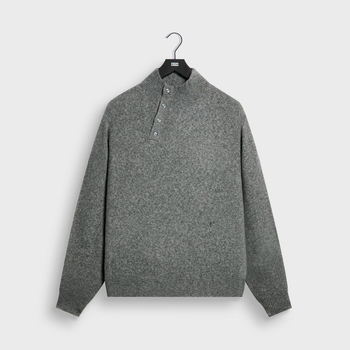 Kith Boucle Cyrus Turtleneck - Mid Heather Grey