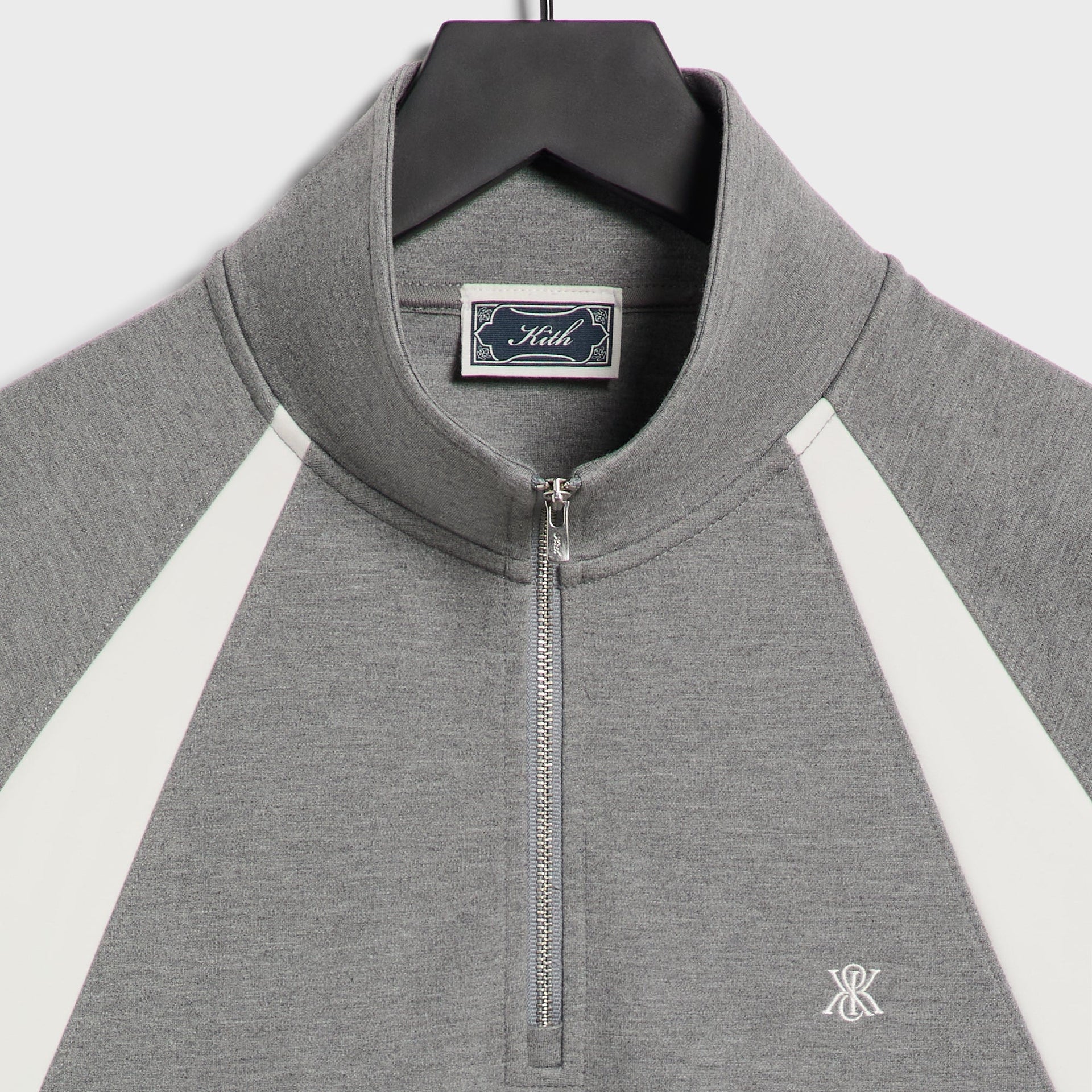 Kith Ponte Novak Quarter Zip - Medium Heather Grey