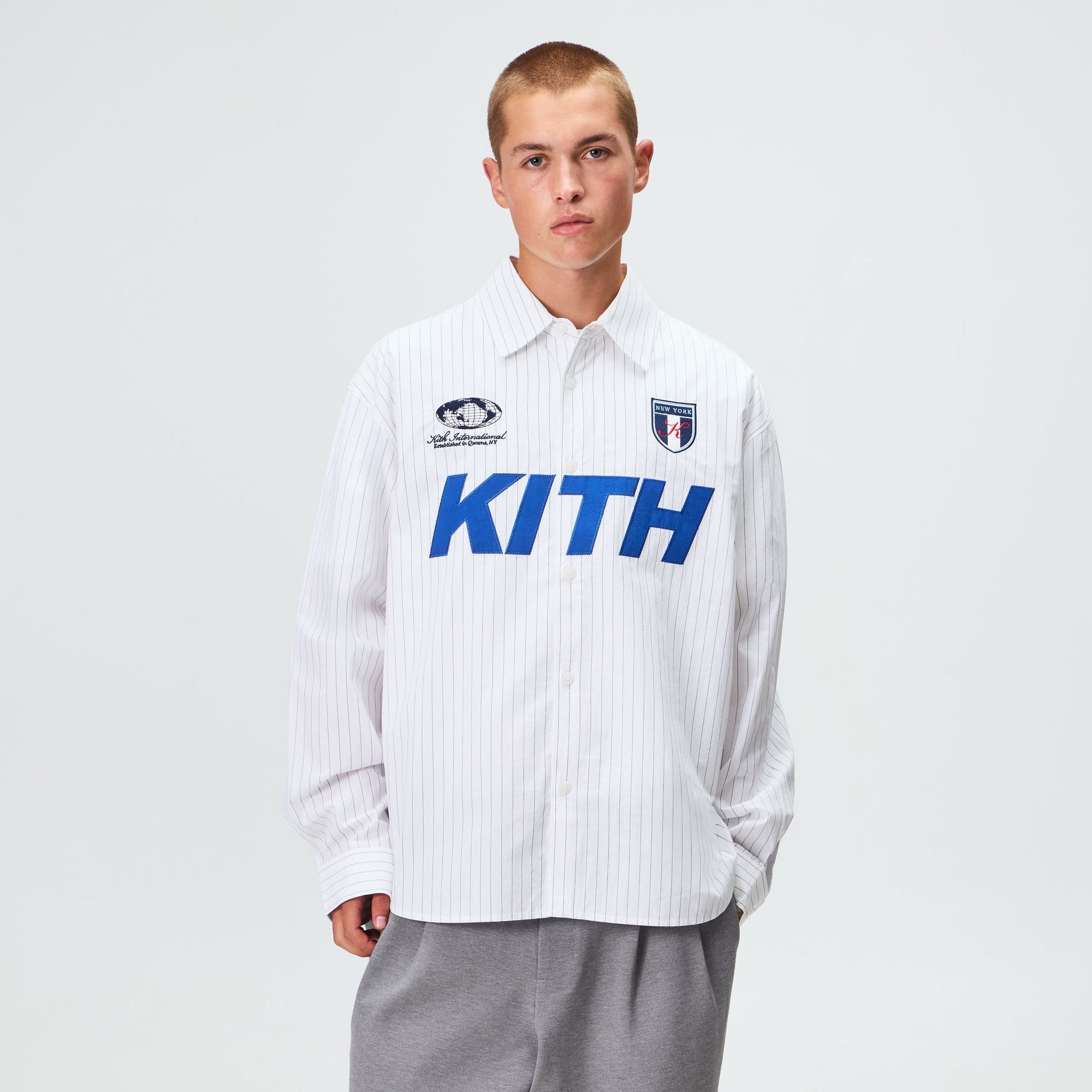Kith Pinstripe Cotton Tamlin Buttondown Shirt - White