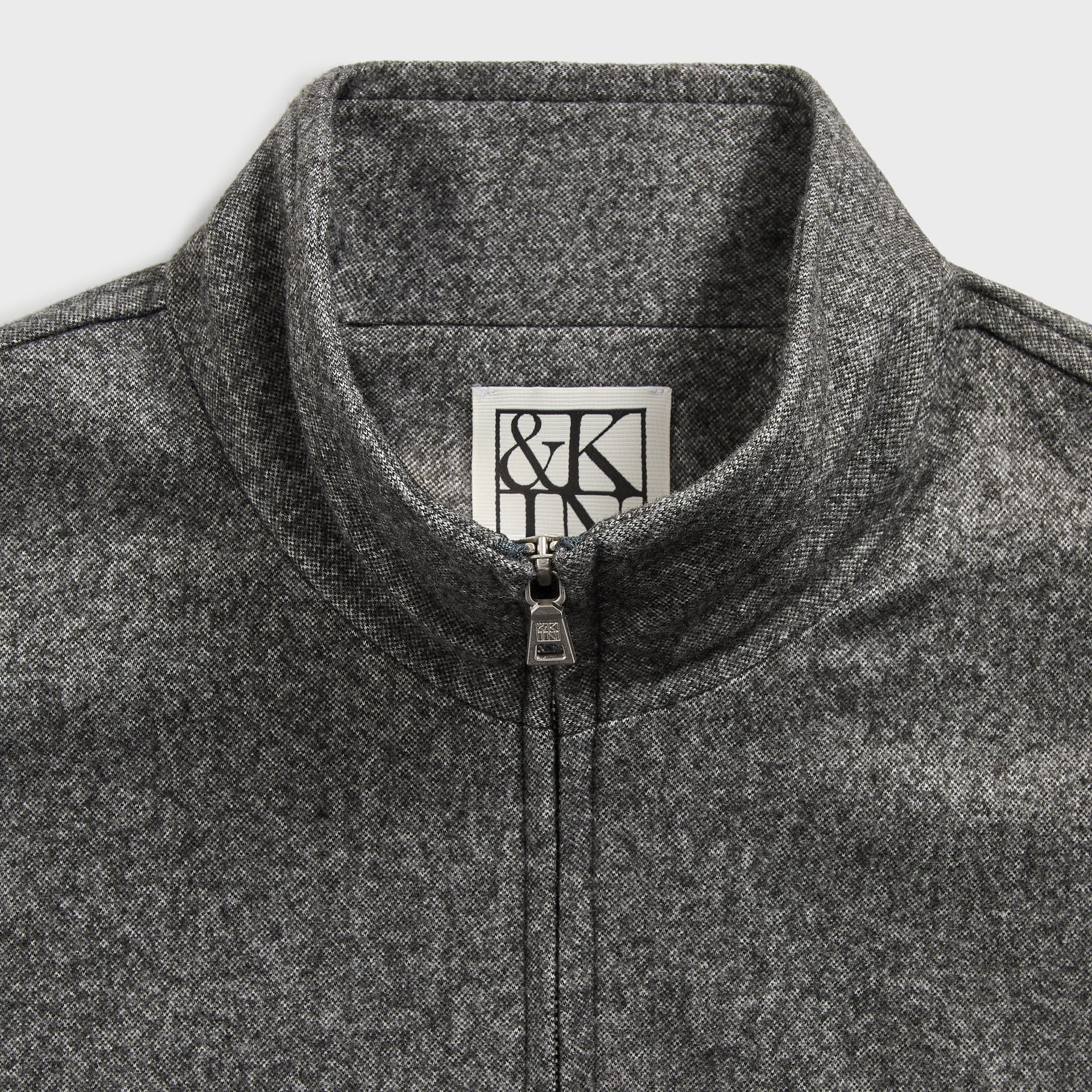 &Kin Flannel Jersey Stephen Track Jacket - Charcoal Heather - PH