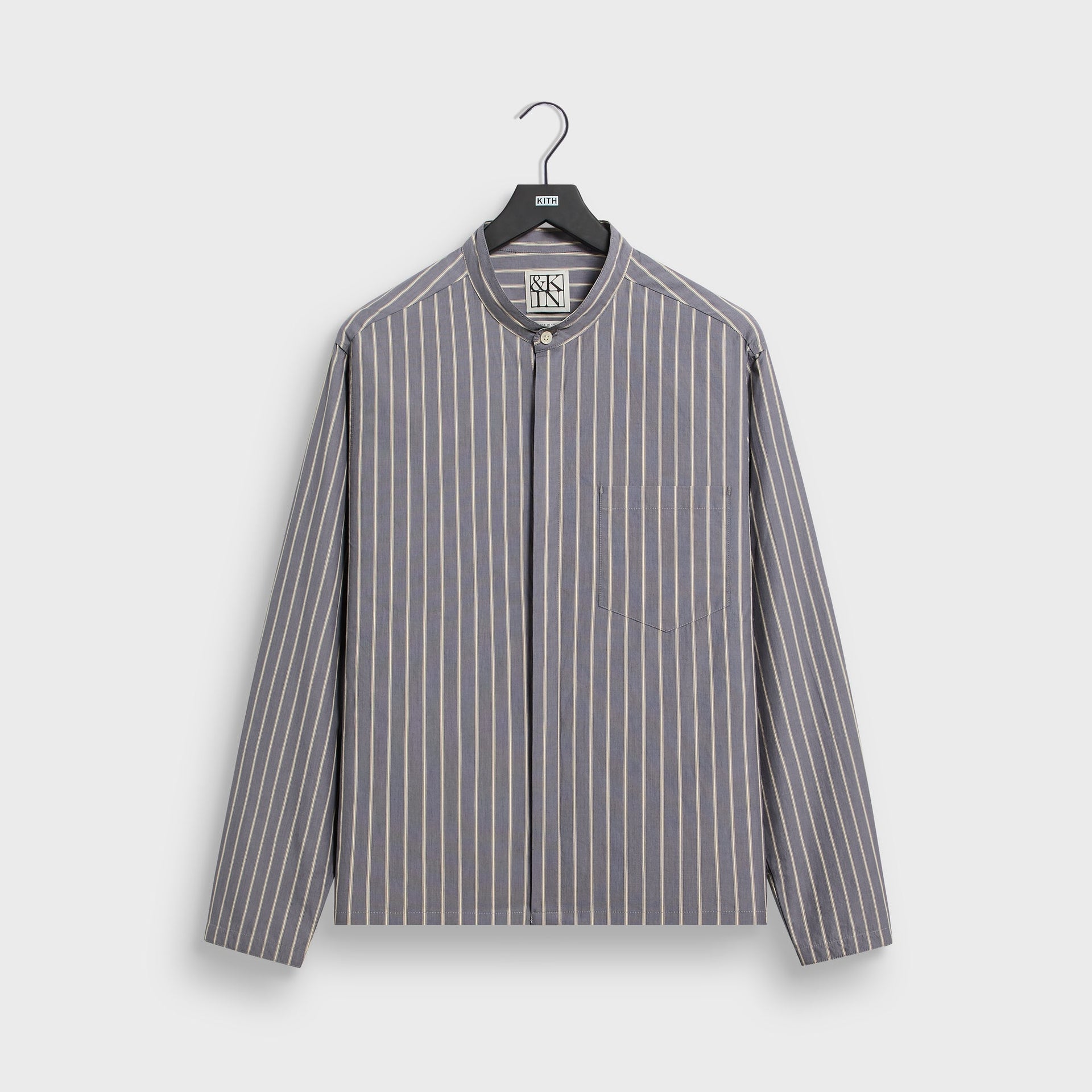 &Kin Striped Poplin Nico Shirt - Chasm