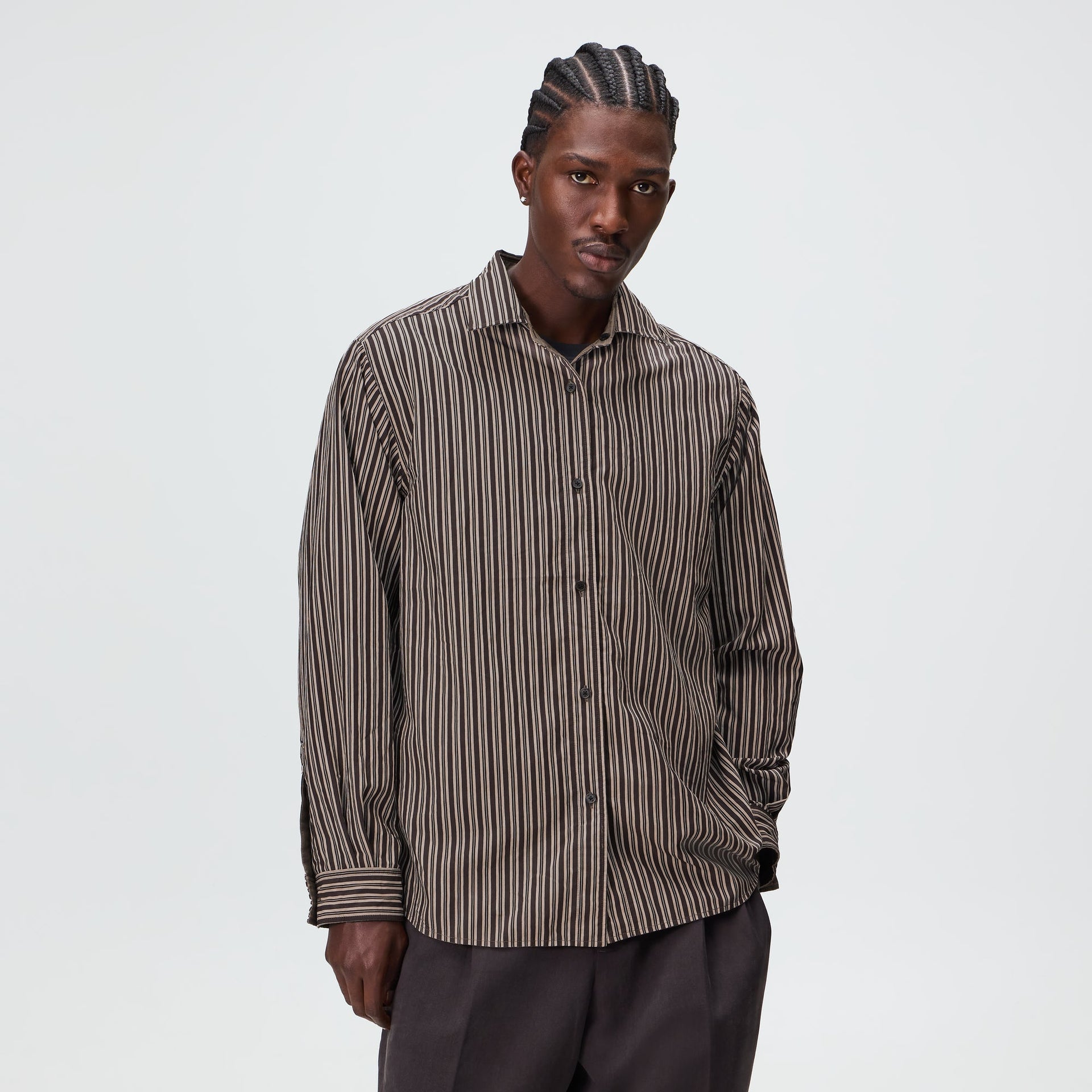 Kith Layered Stripe Georgie Shirt - Gobi