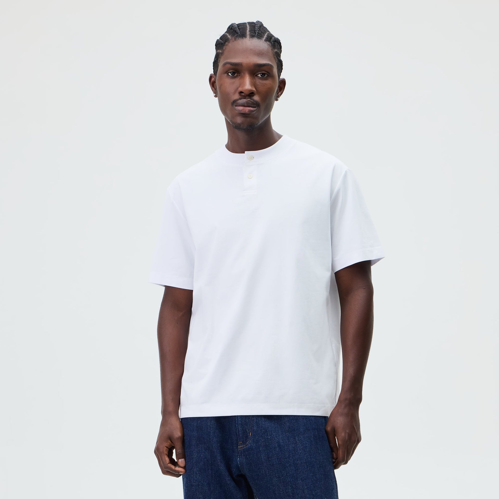 &Kin Albie Henley Tee - White - PH