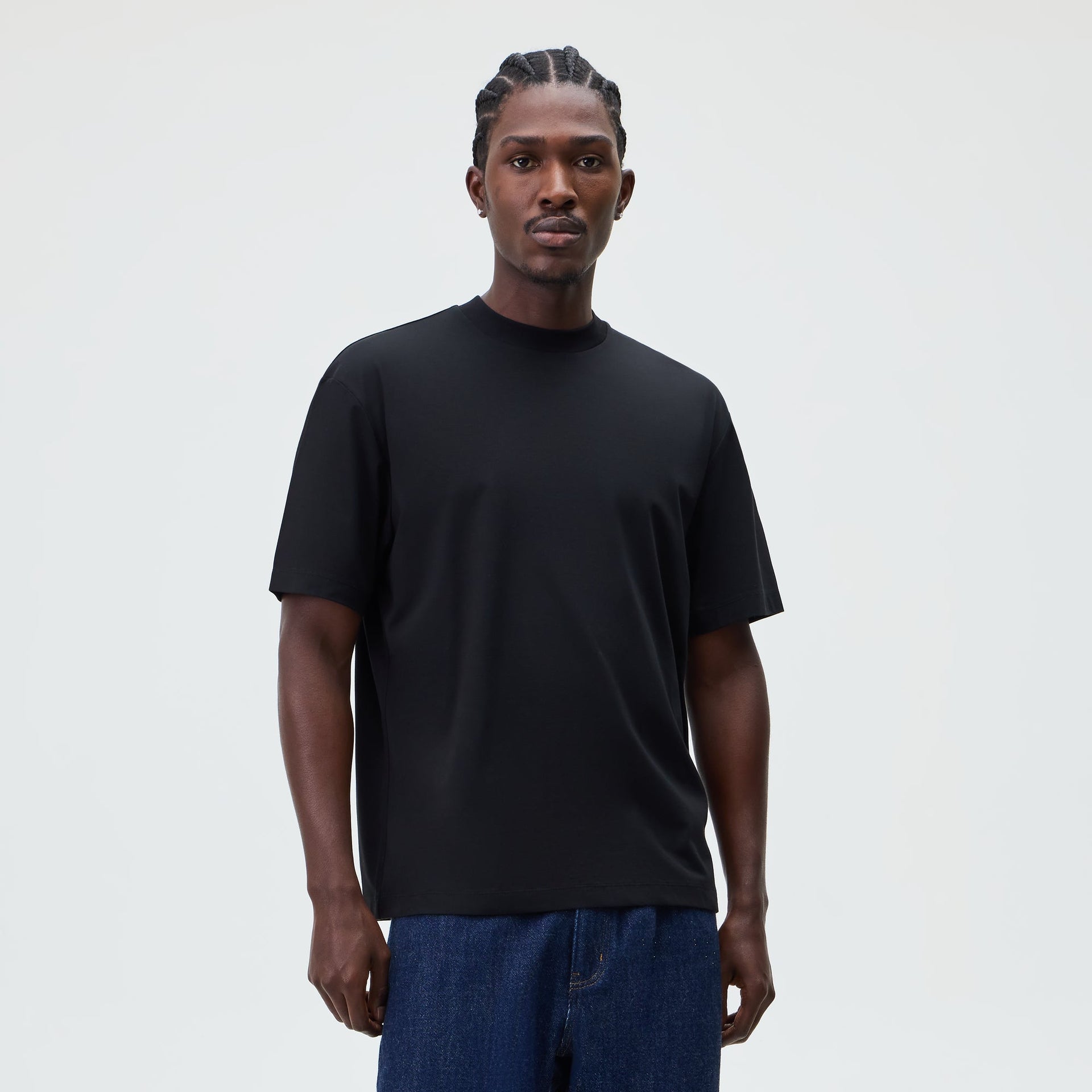 &Kin Mock Neck Albie Tee - Black - PH