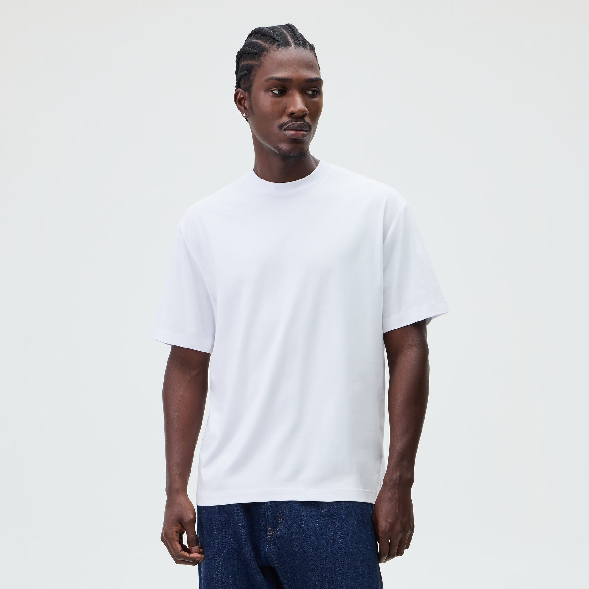 &Kin Mock Neck Albie Tee - White