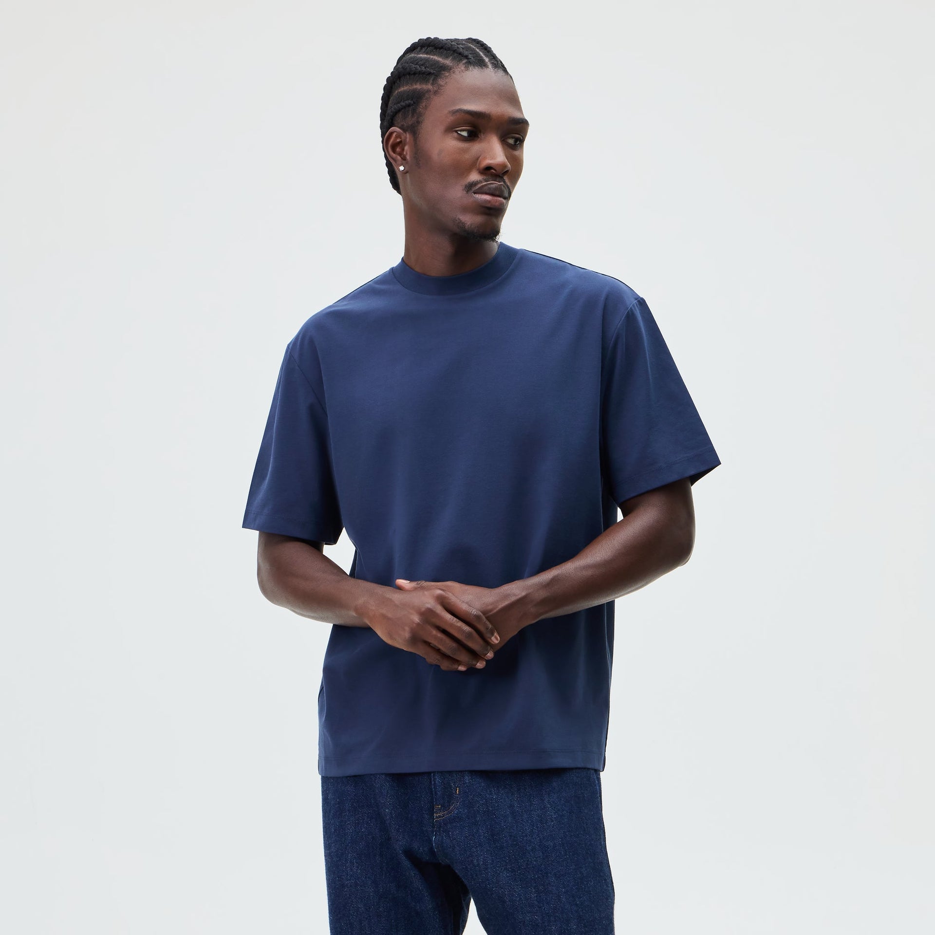 &Kin Mock Neck Albie Tee - Nocturnal - PH