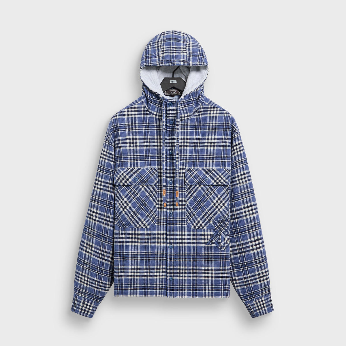 Kith Waffle Plaid Henson Hooded Buttondown - Voyage