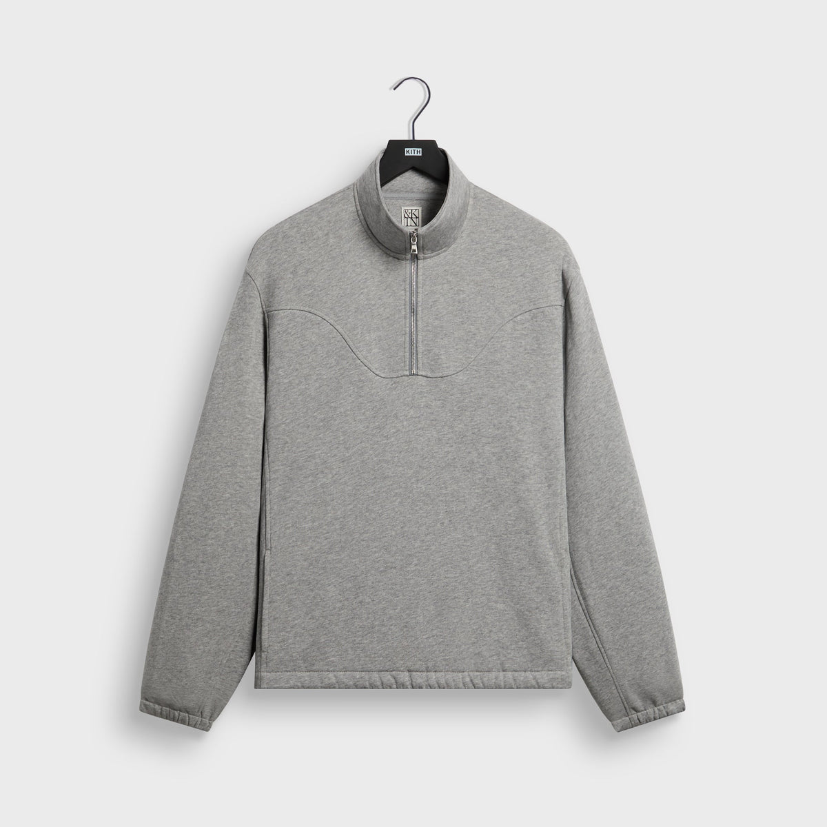 &Kin Pima Cotton Fleece Marshall Quarter Zip - Heather Grey