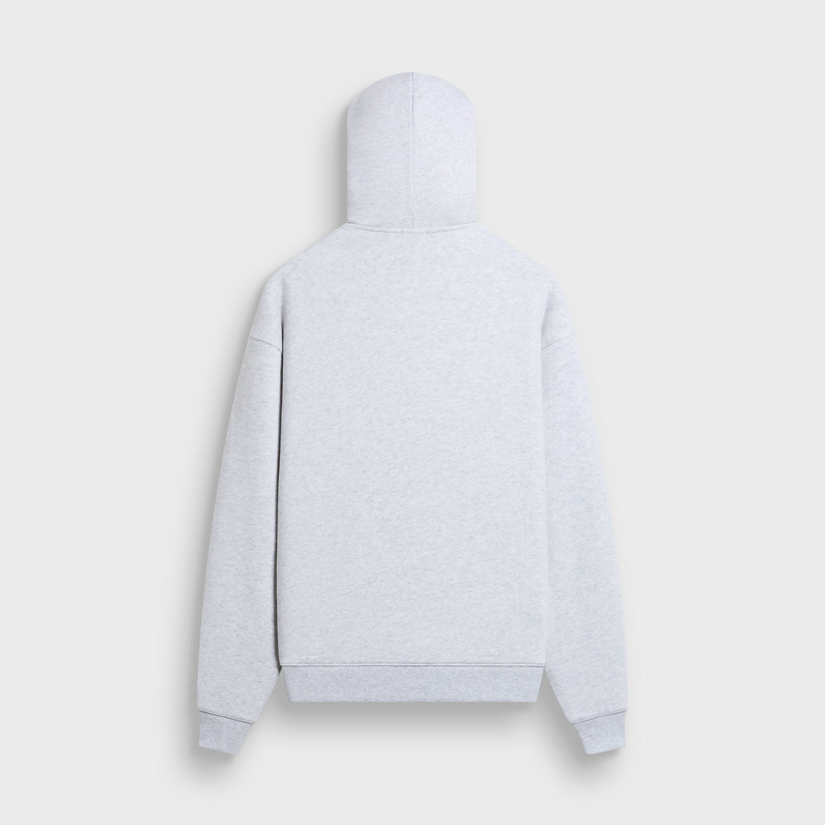 Kith Thermal Lined Fleece Williams II Hoodie in light heather grey, back view, with hood