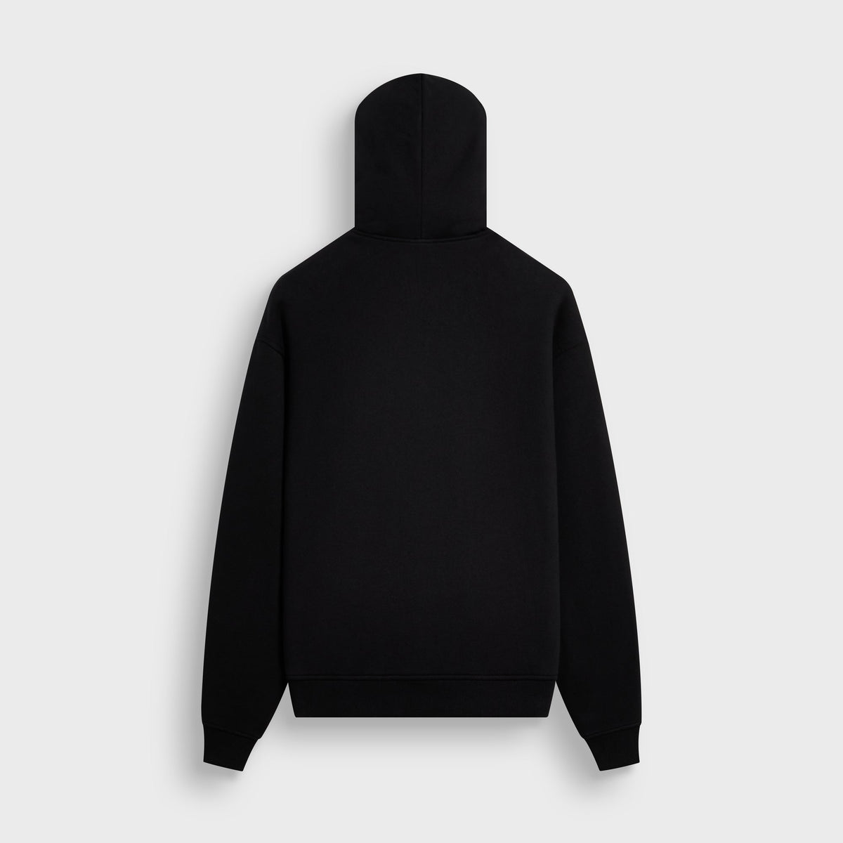 Kith Thermal Lined Fleece Tobias Zip Up Hoodie in black, back view, with hood