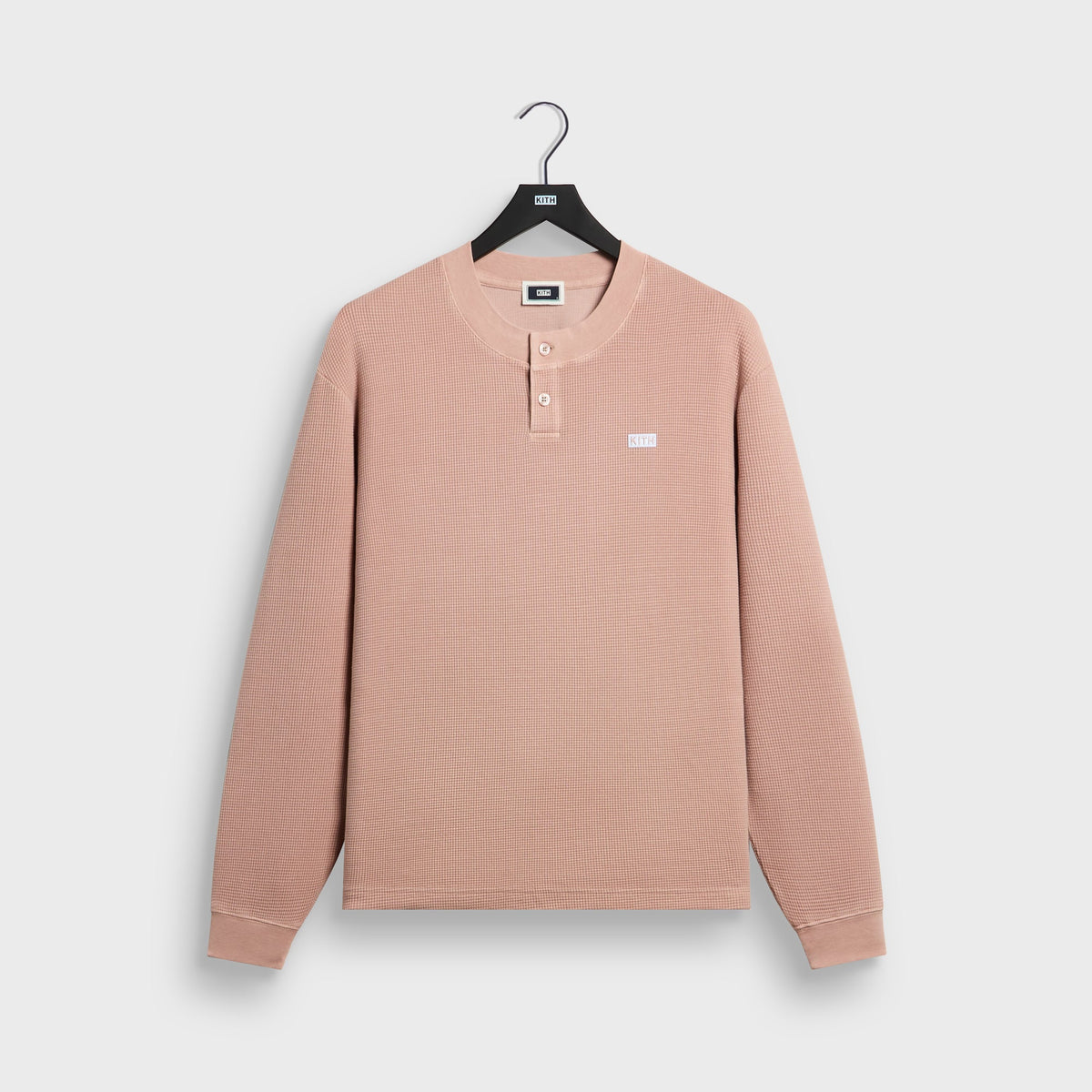 Kith Long Sleeve Waffle Albie Henley - Morganite