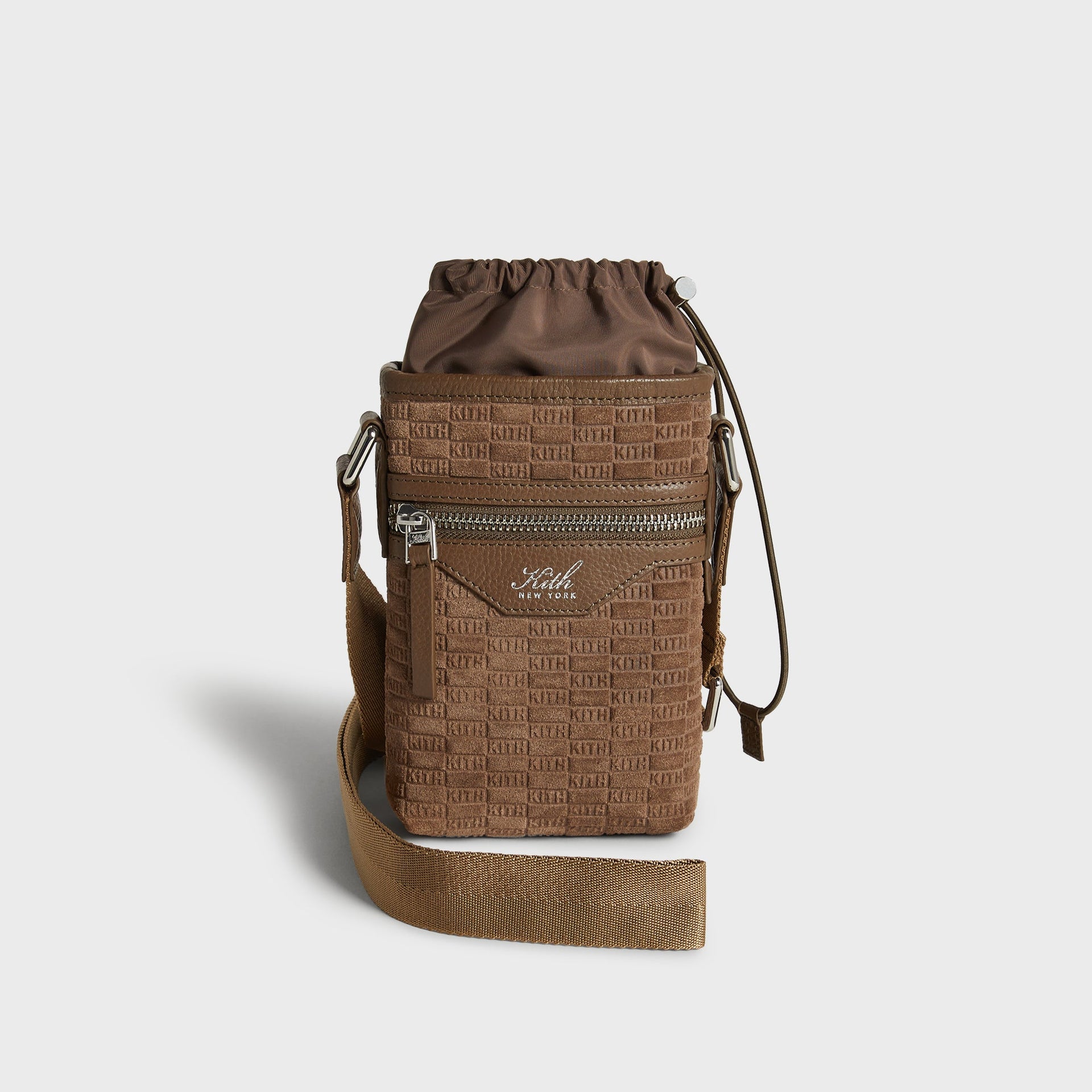 Kith Monogram Suede Drawstring Pouch - Java