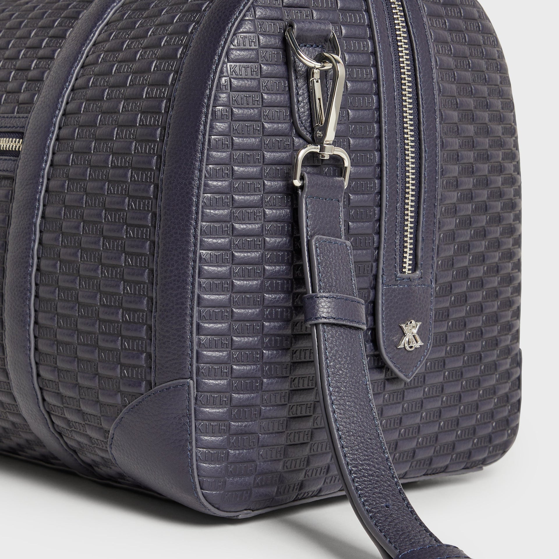 Kith Monogram Tumbled Leather Traveler K40 Duffle Bag - Ink