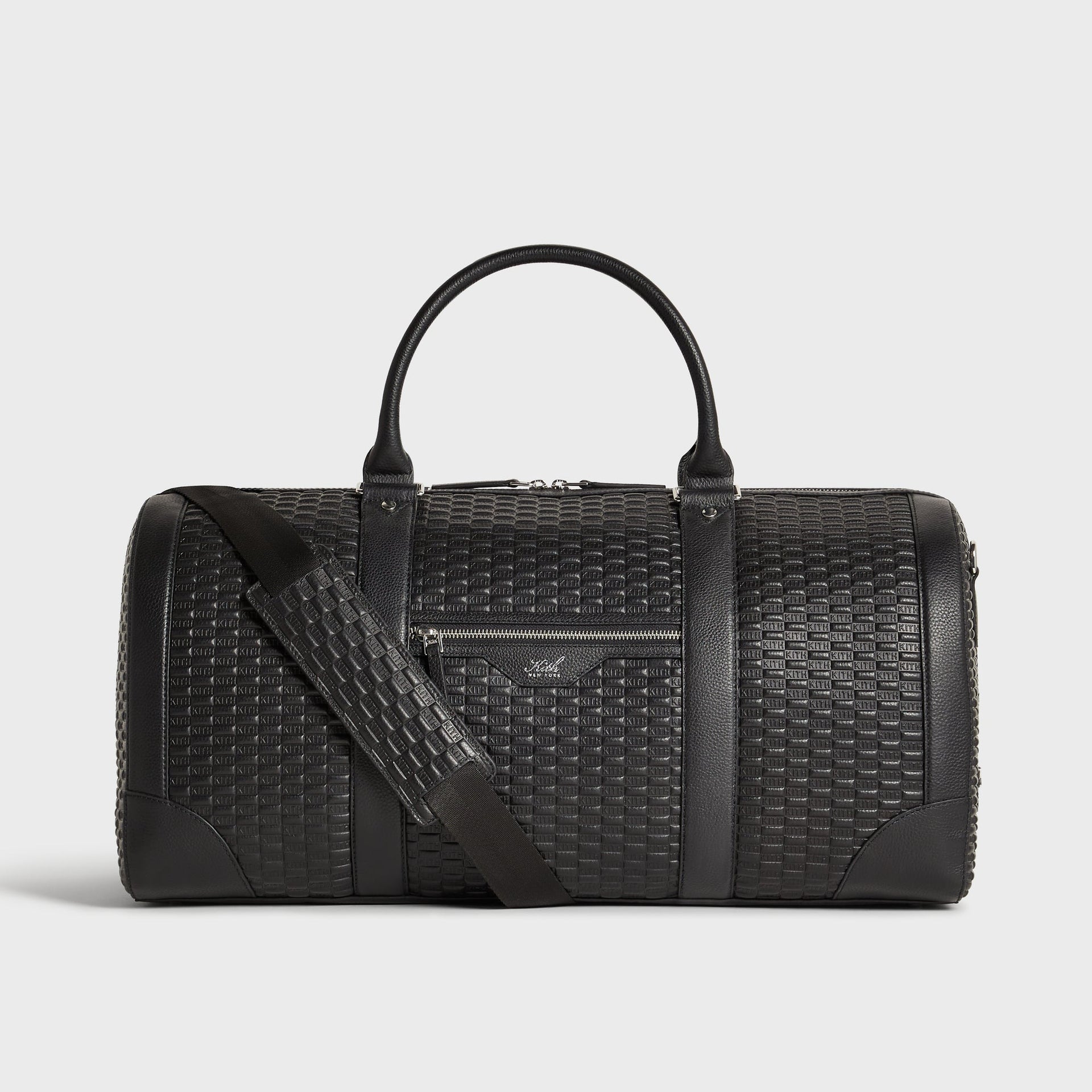 Kith Monogram Tumbled Leather Traveler K55 Duffle Bag - Black - PH